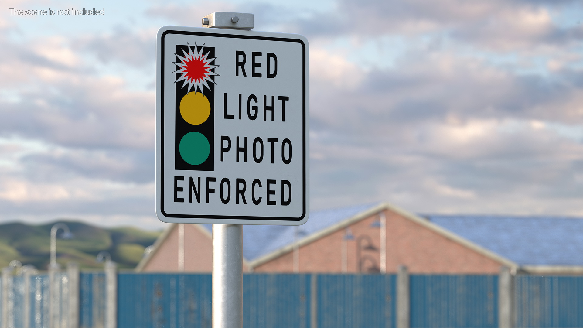 Red Light Camera Warning Sign 3D model