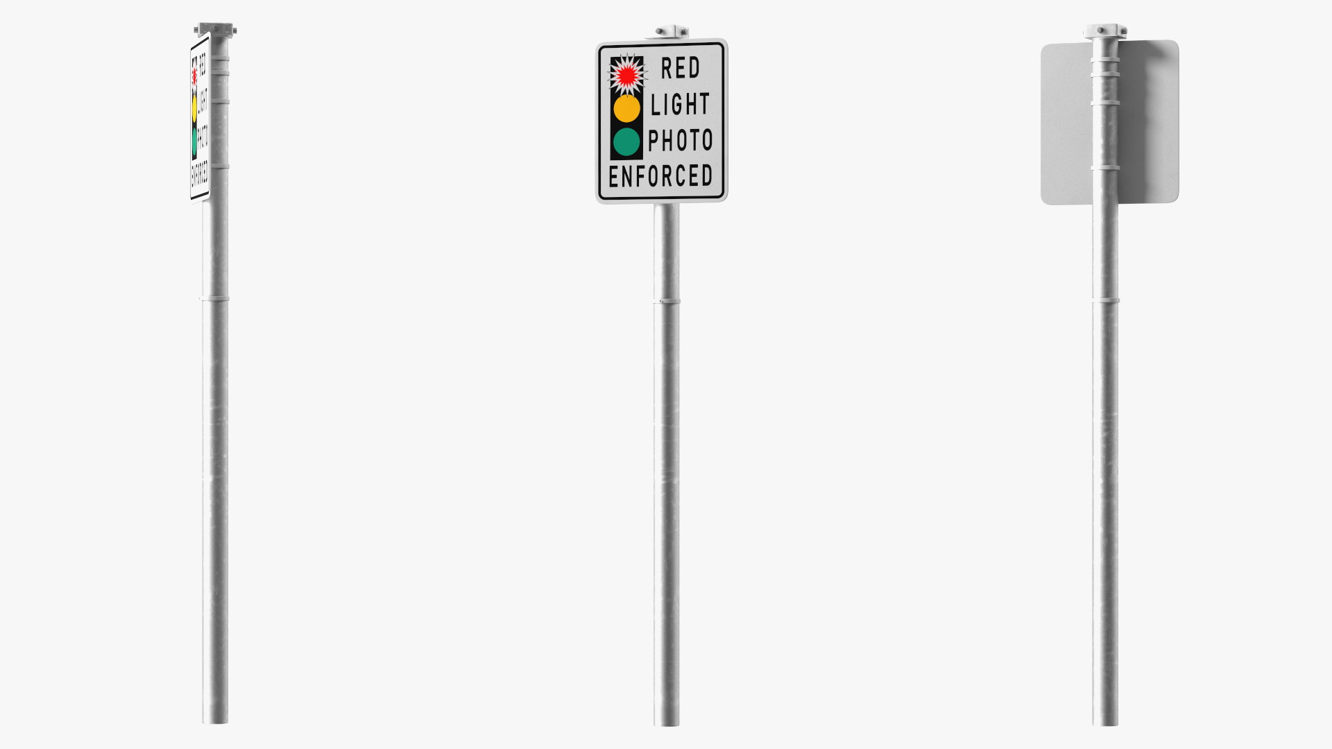 Red Light Camera Warning Sign 3D model