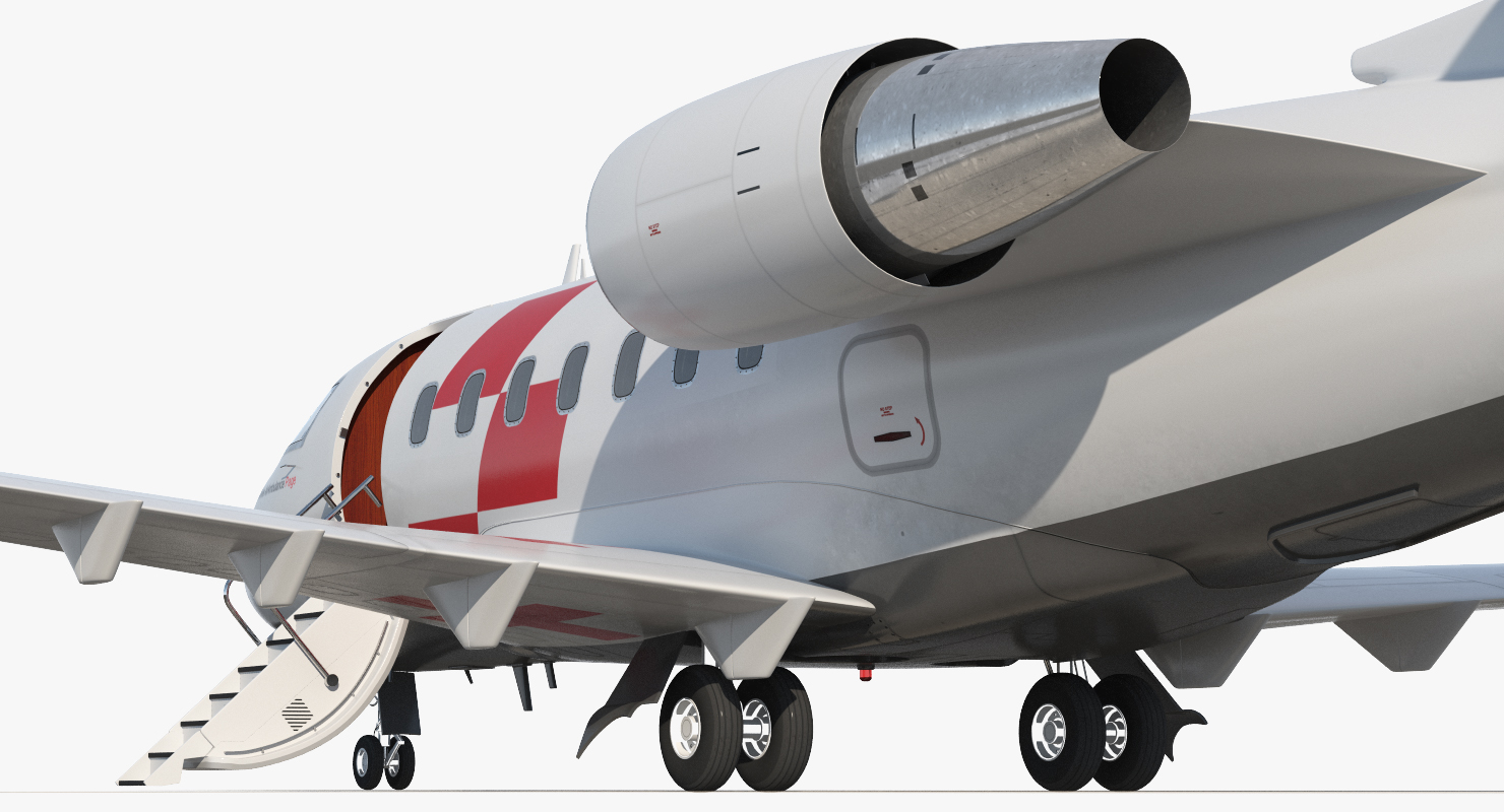 Swiss Air Ambulance Jet Bombardier Challenger 604 3D model