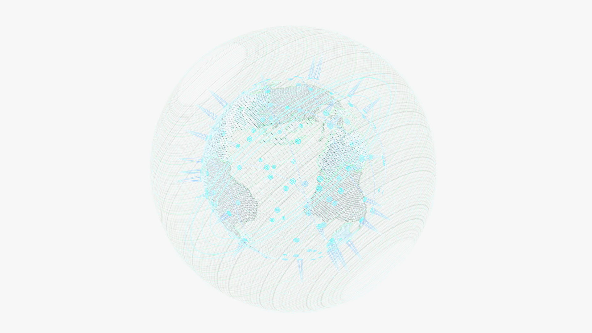 3D Futuristic Globe Hologram Green