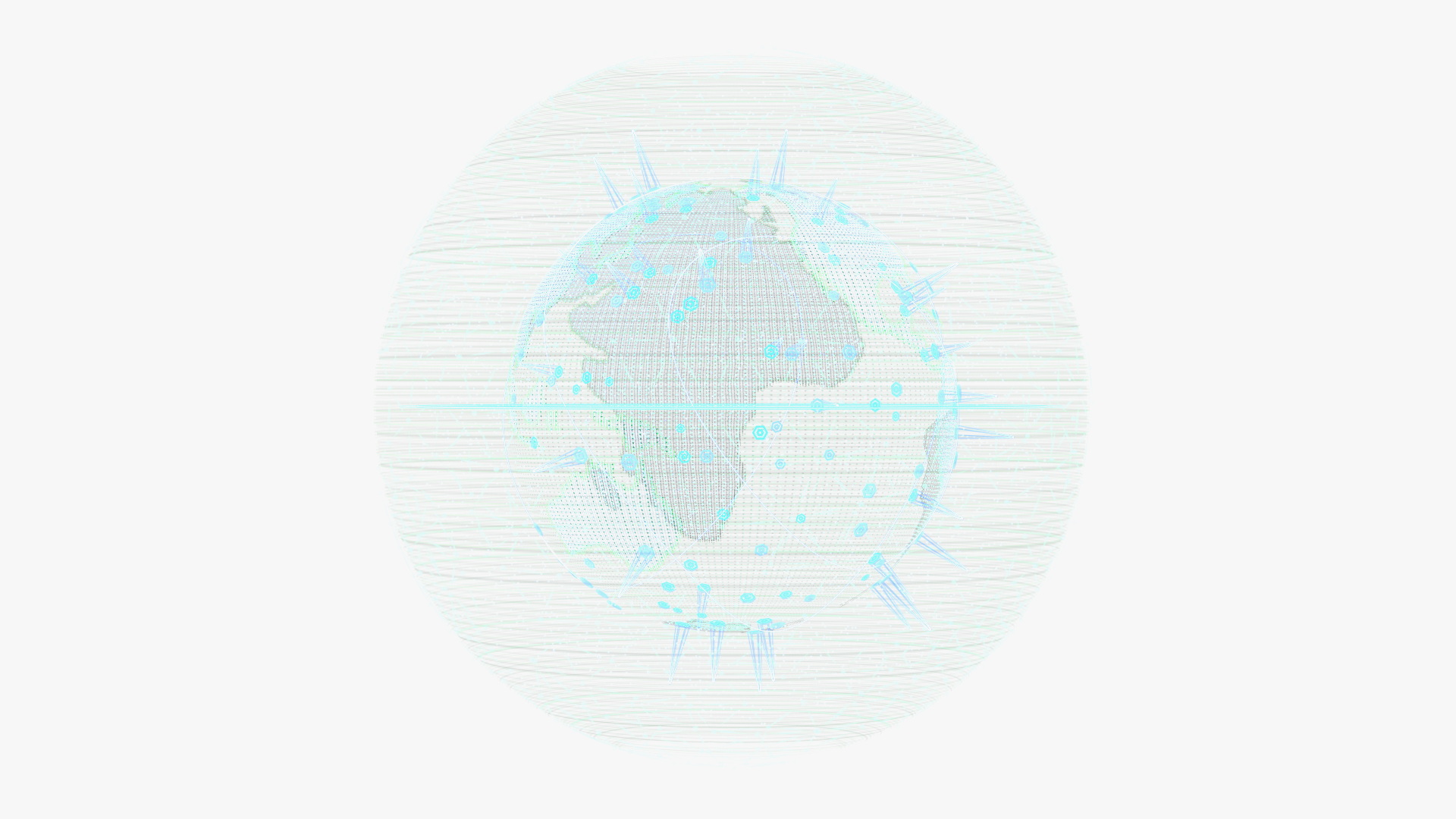 3D Futuristic Globe Hologram Green