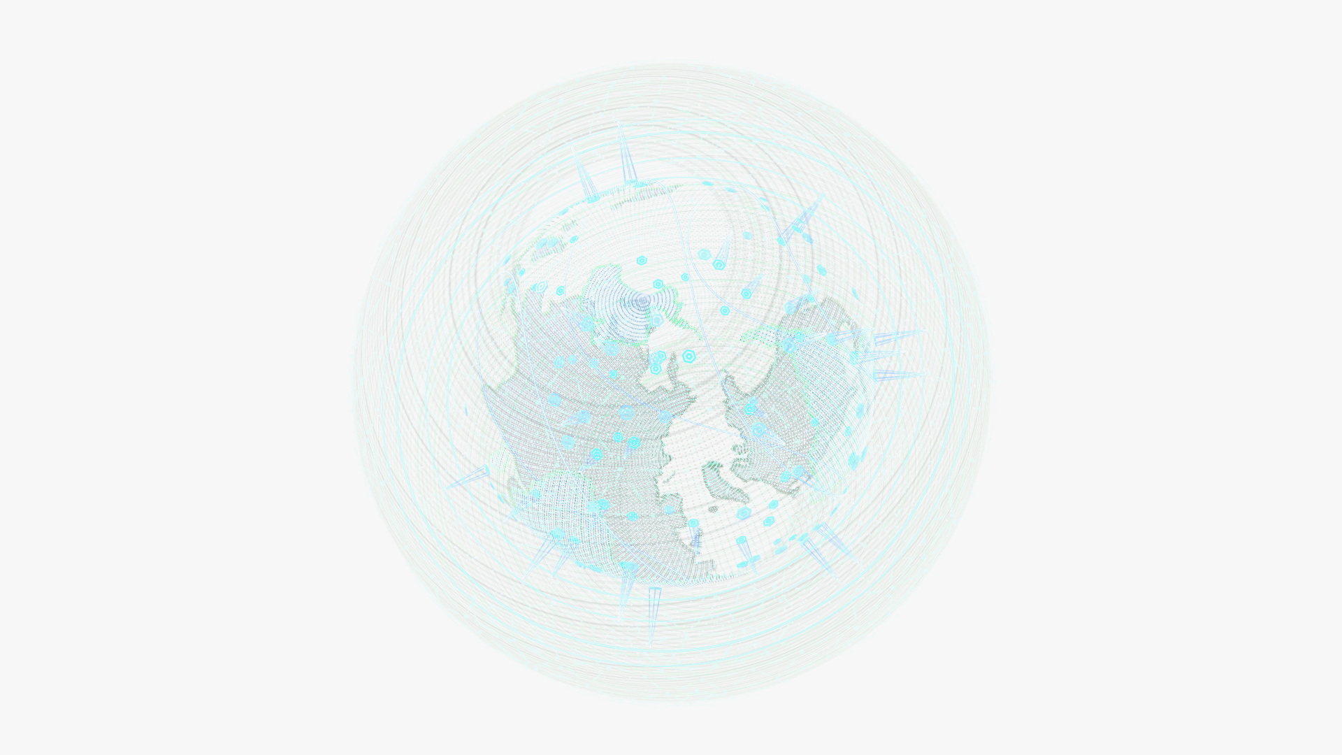 3D Futuristic Globe Hologram Green