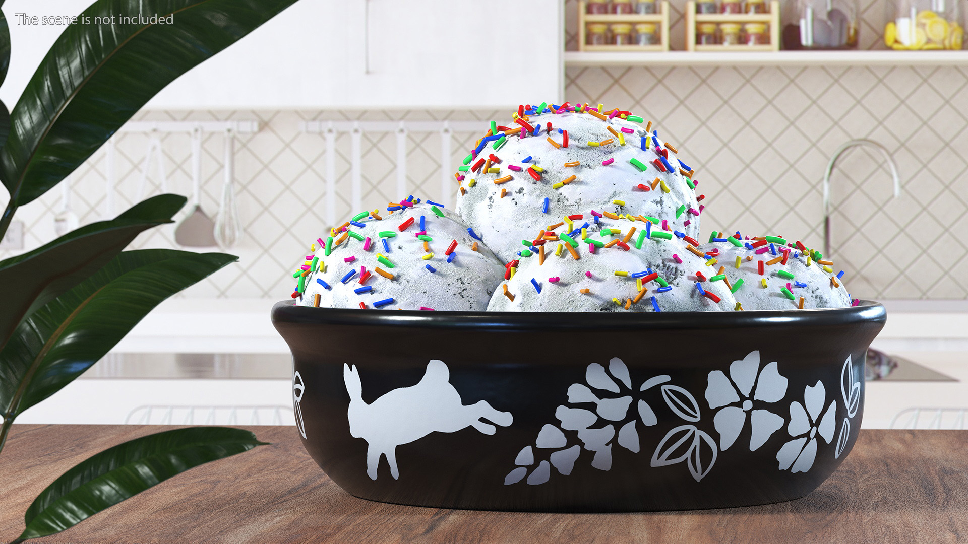 3D model White Ice Cream on Ceramic Pot