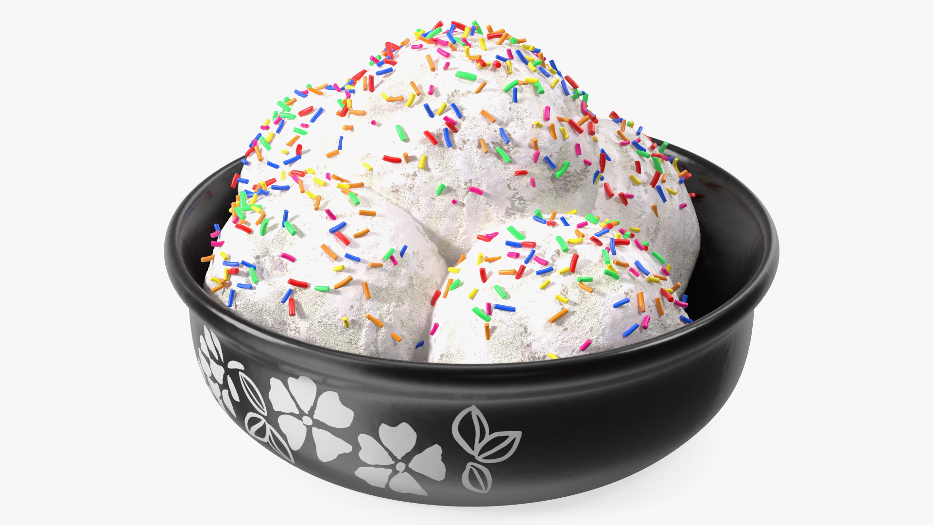 3D model White Ice Cream on Ceramic Pot