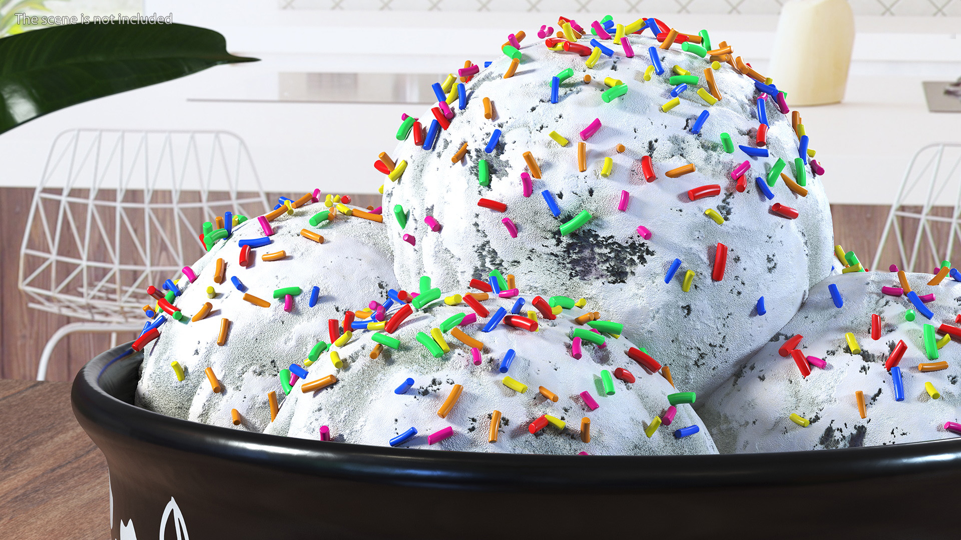 3D model White Ice Cream on Ceramic Pot