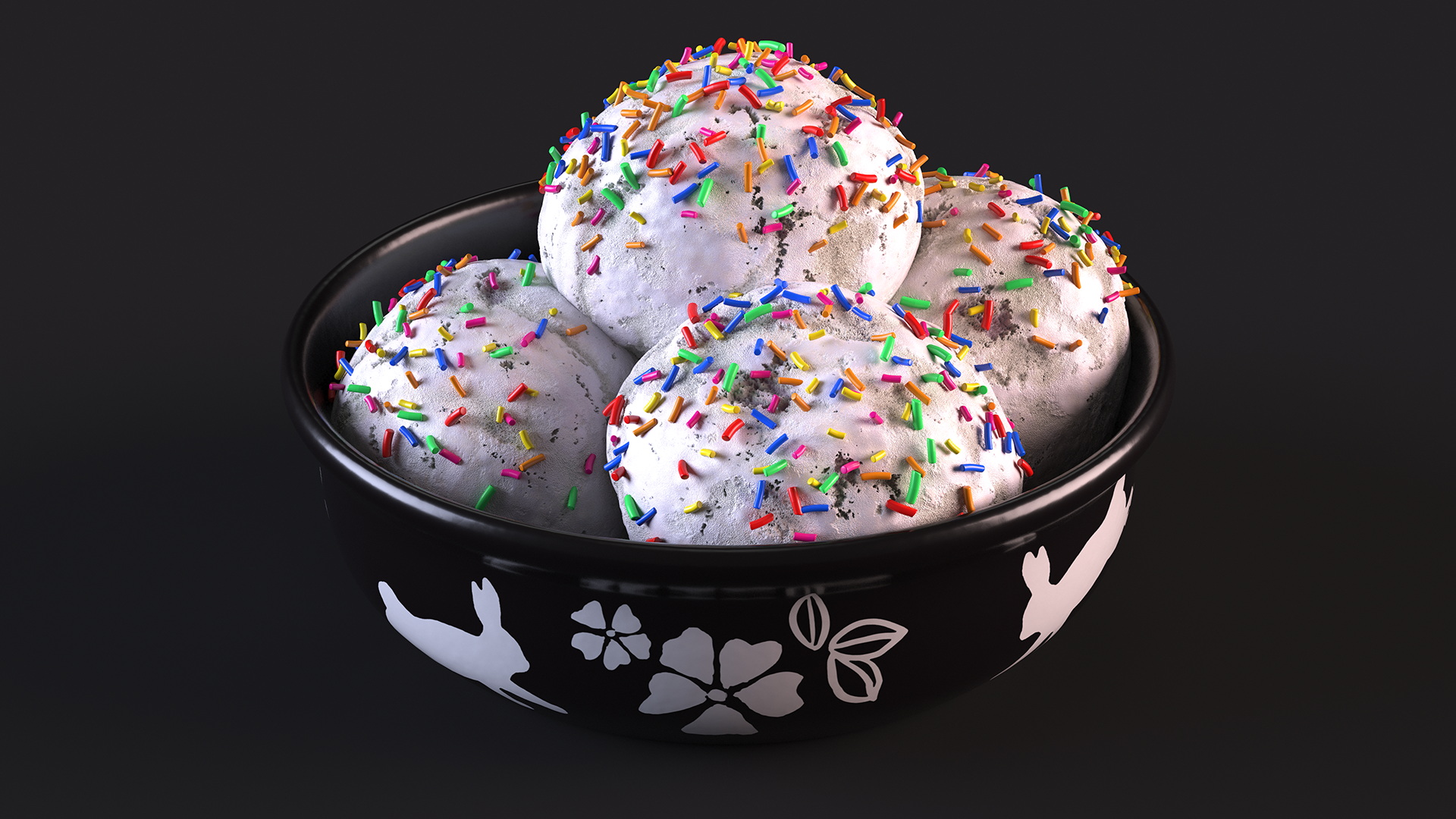 3D model White Ice Cream on Ceramic Pot