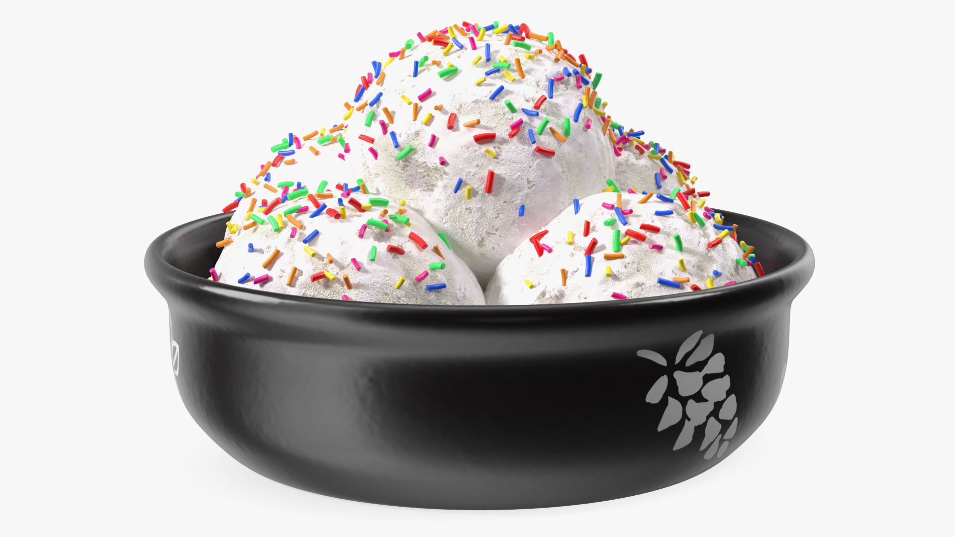 3D model White Ice Cream on Ceramic Pot