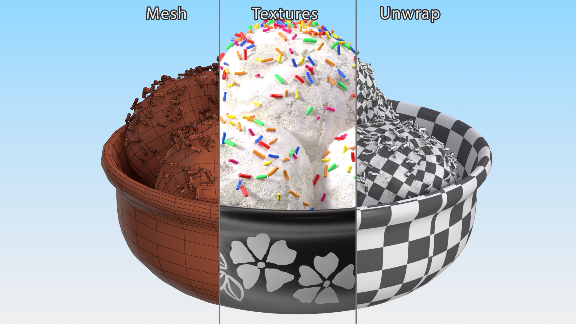 3D model White Ice Cream on Ceramic Pot