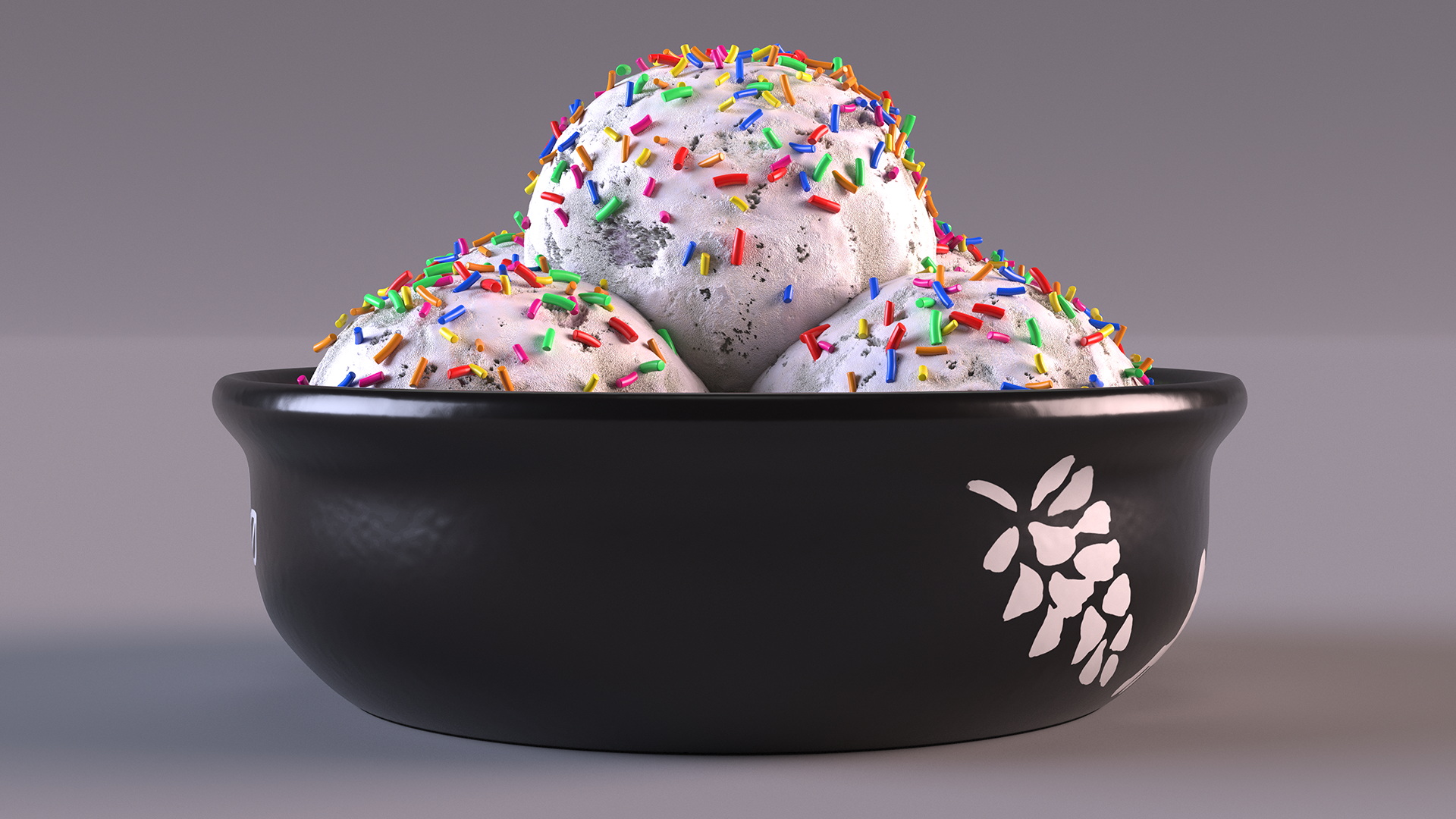 3D model White Ice Cream on Ceramic Pot
