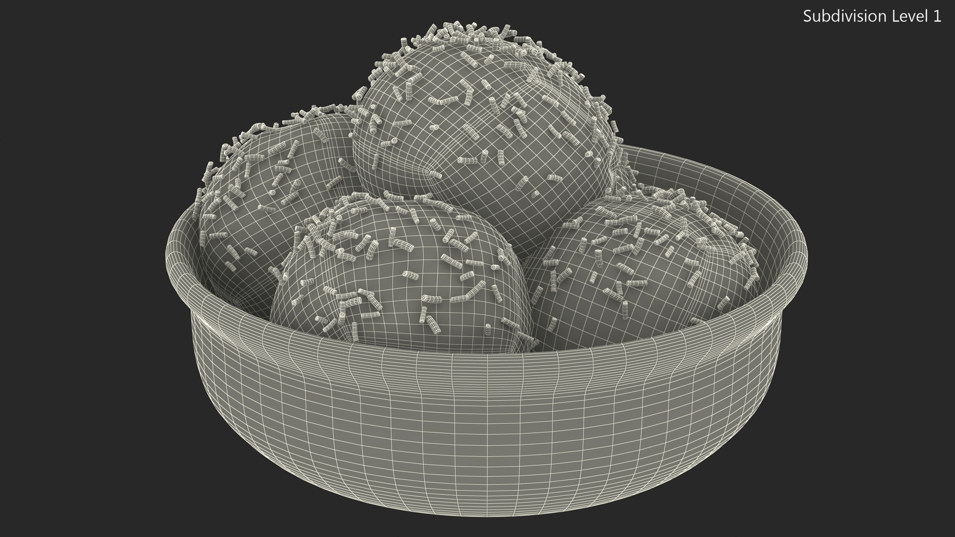 3D model White Ice Cream on Ceramic Pot
