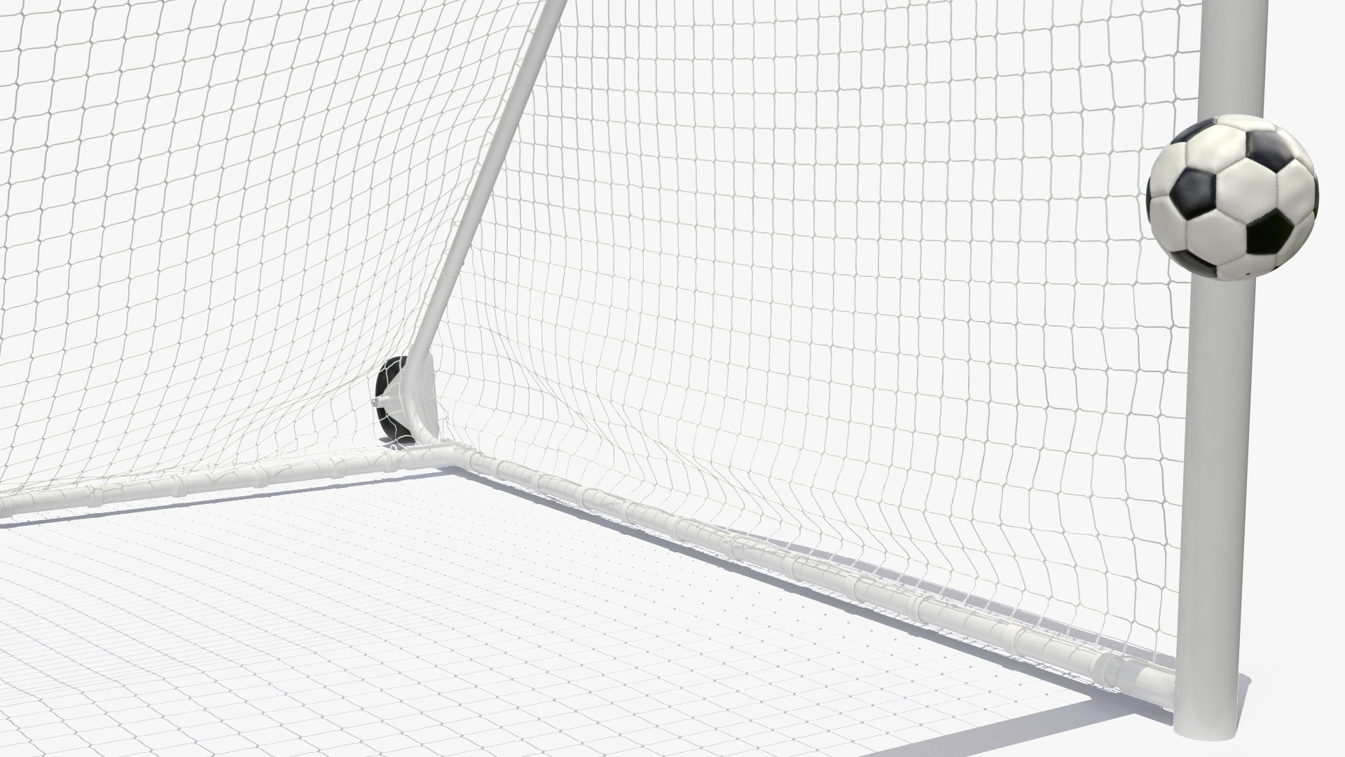 Animated Soccer Ball Hits the Bar and Bounces Back Off 3D model