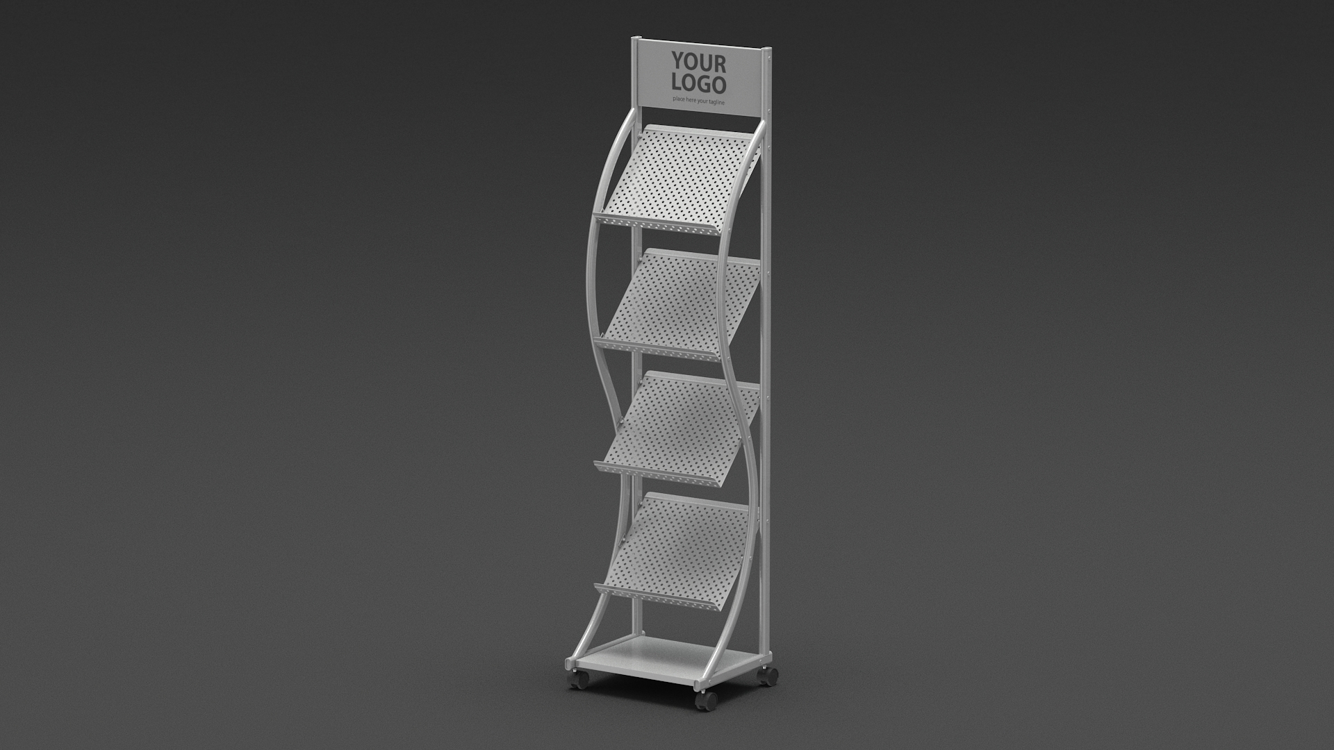 3D model Mockup Magazine Rack Aluminium