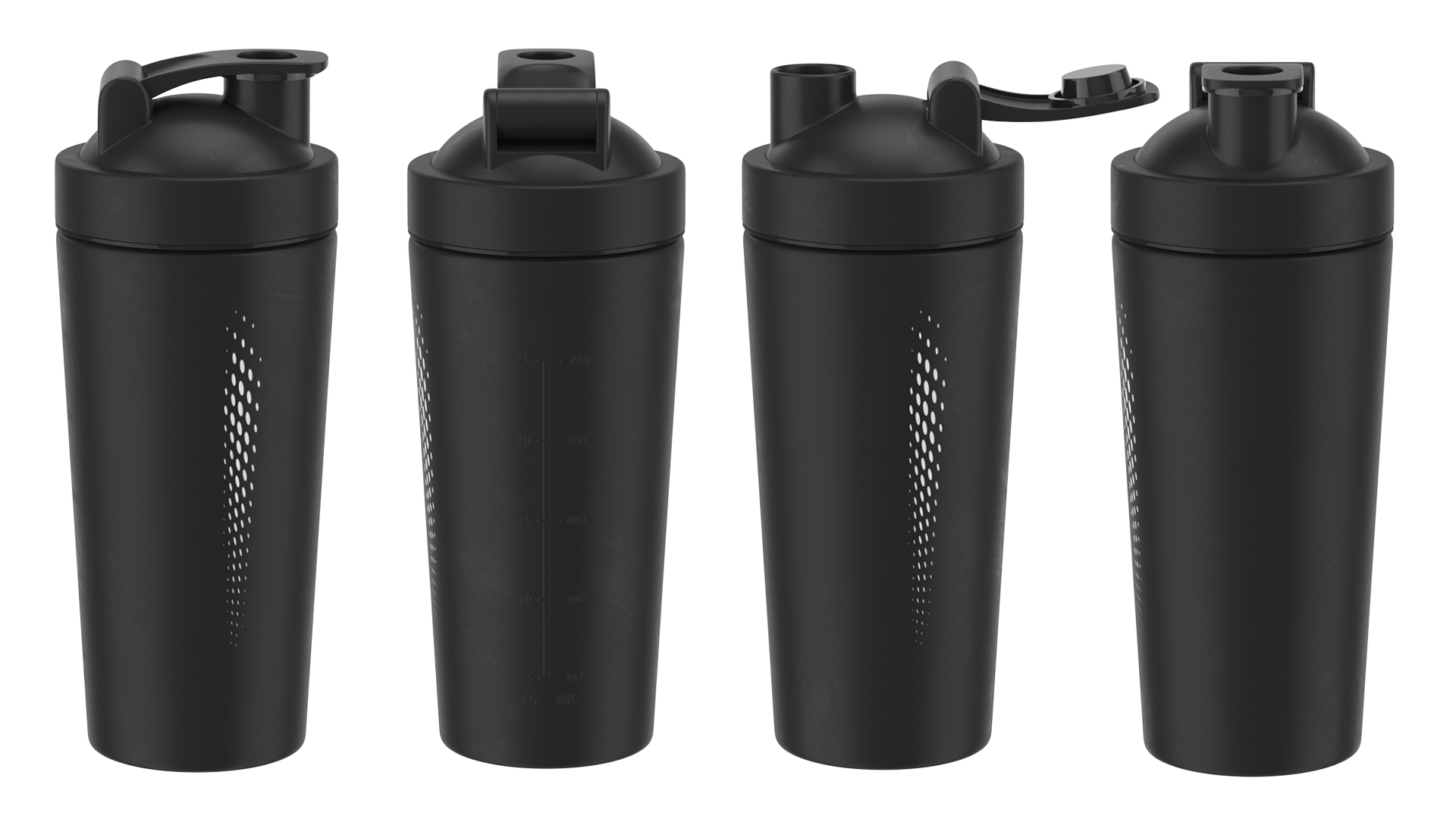3D Matte Black Protein Shaker