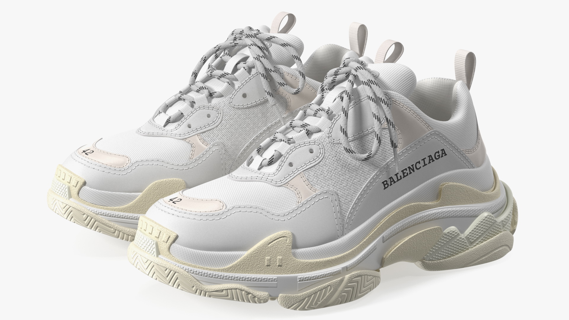 3D Balenciaga Triple S Sneaker White model