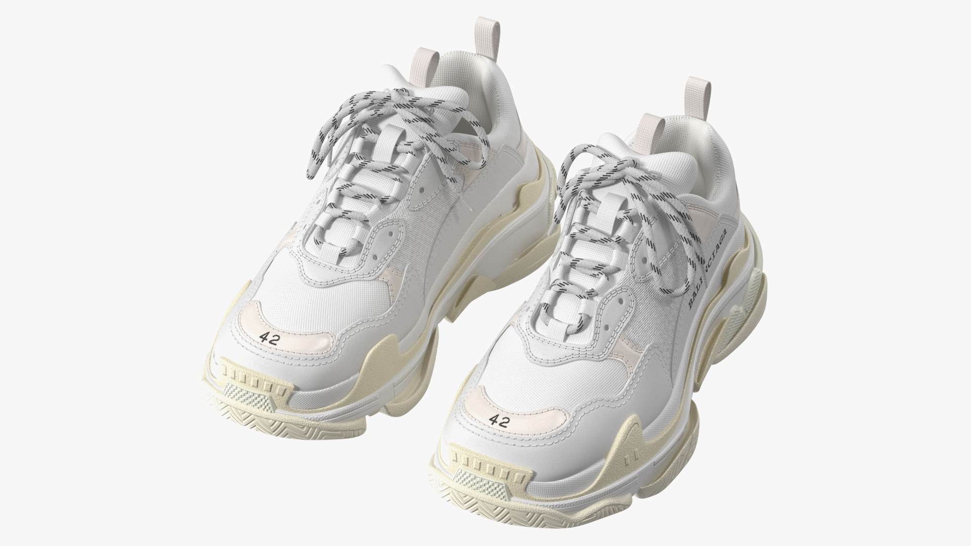 3D Balenciaga Triple S Sneaker White model