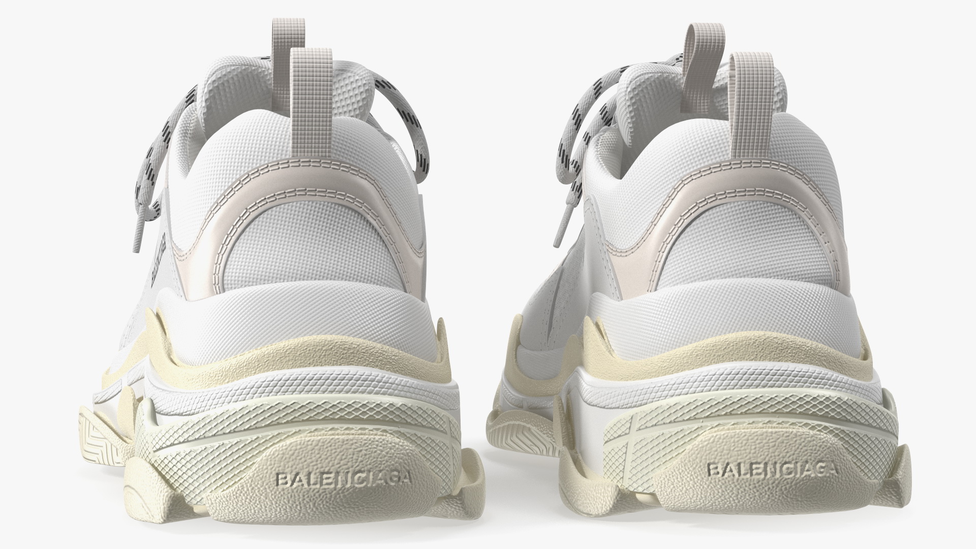 3D Balenciaga Triple S Sneaker White model