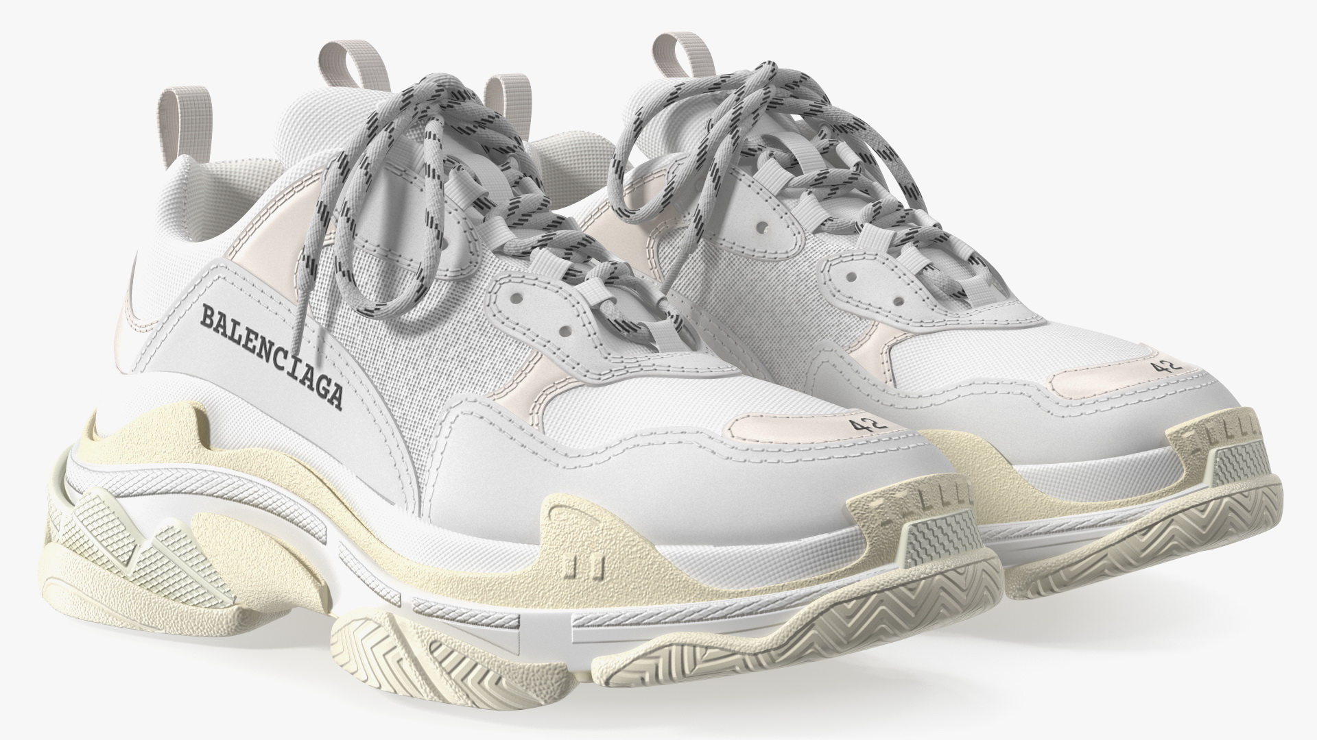 3D Balenciaga Triple S Sneaker White model