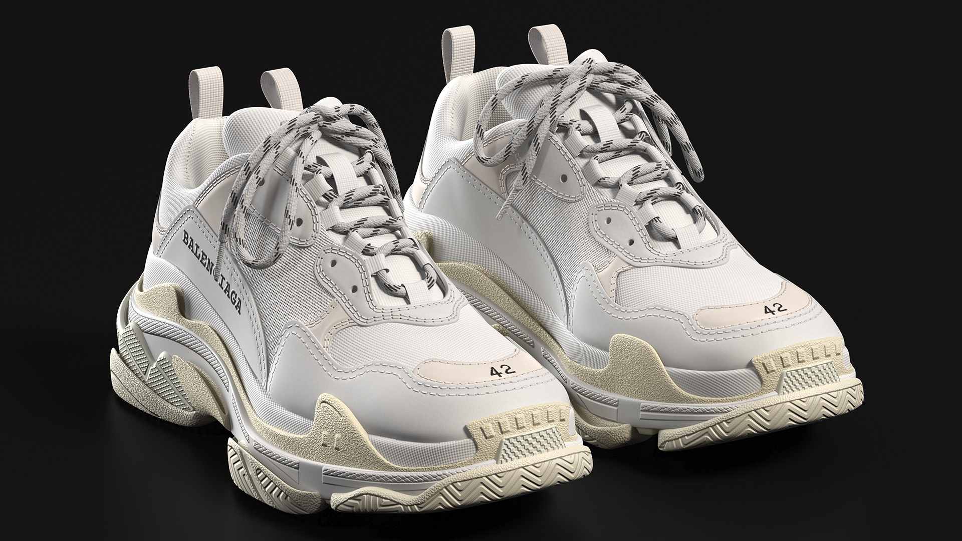 3D Balenciaga Triple S Sneaker White model