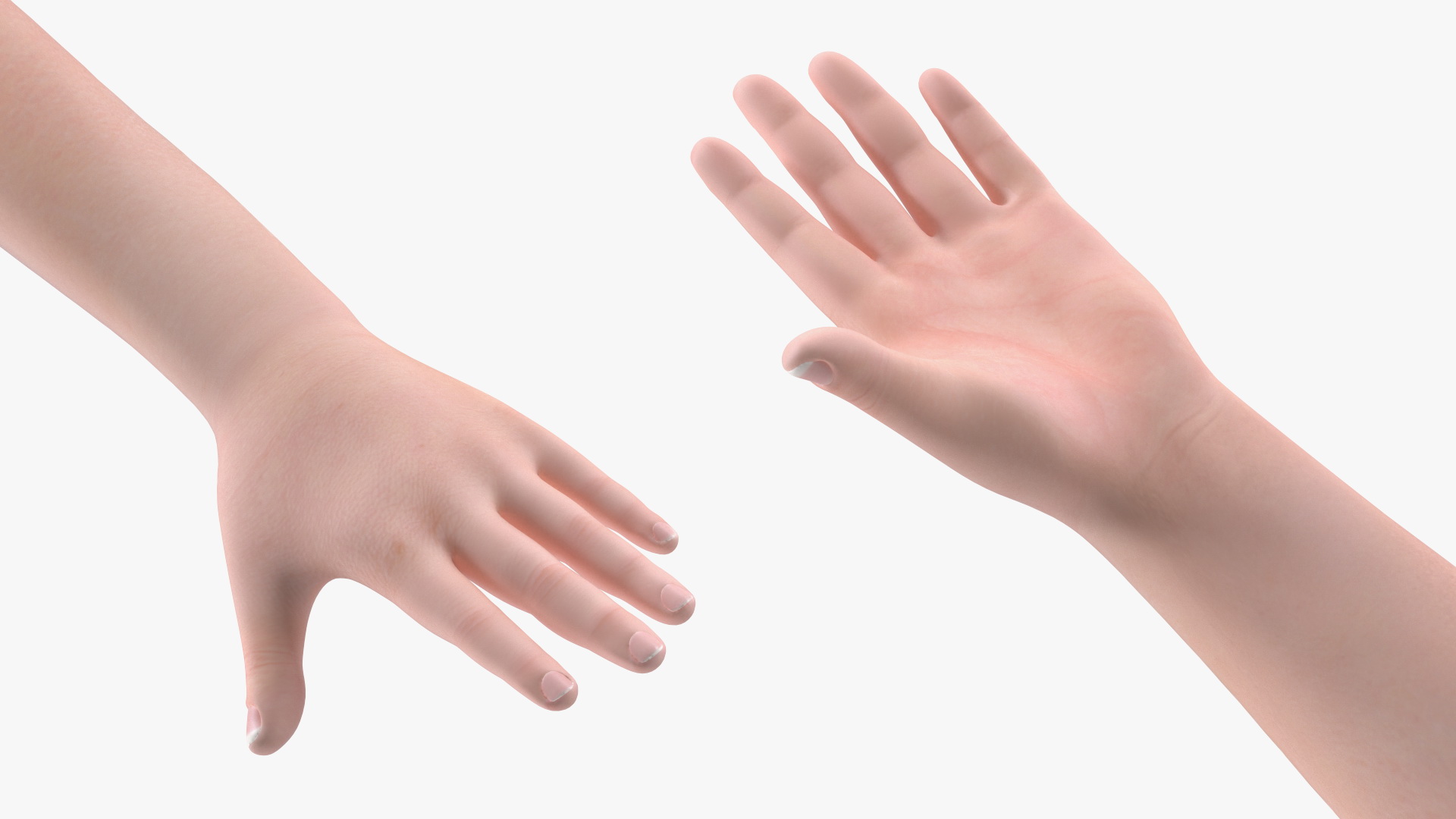 Child Girl With Hoop T-pose 3D