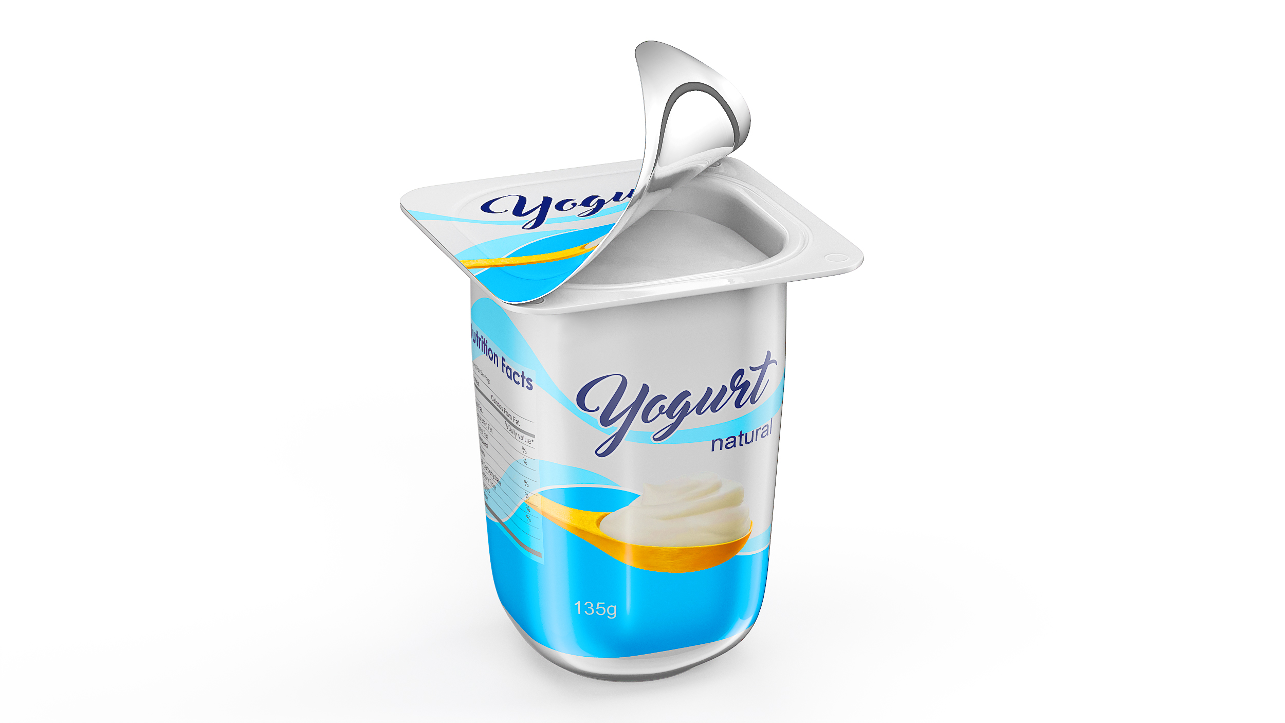Yogurt Cup Half-open Mockup 3D