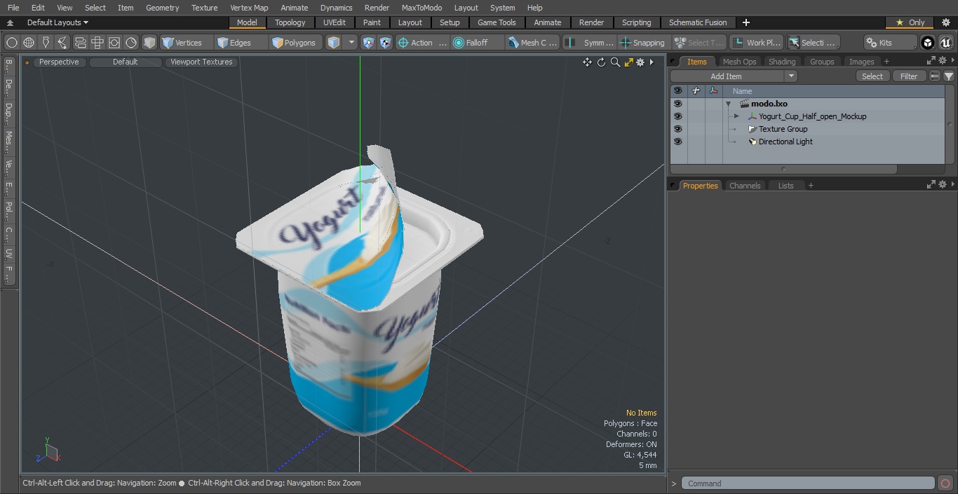 Yogurt Cup Half-open Mockup 3D