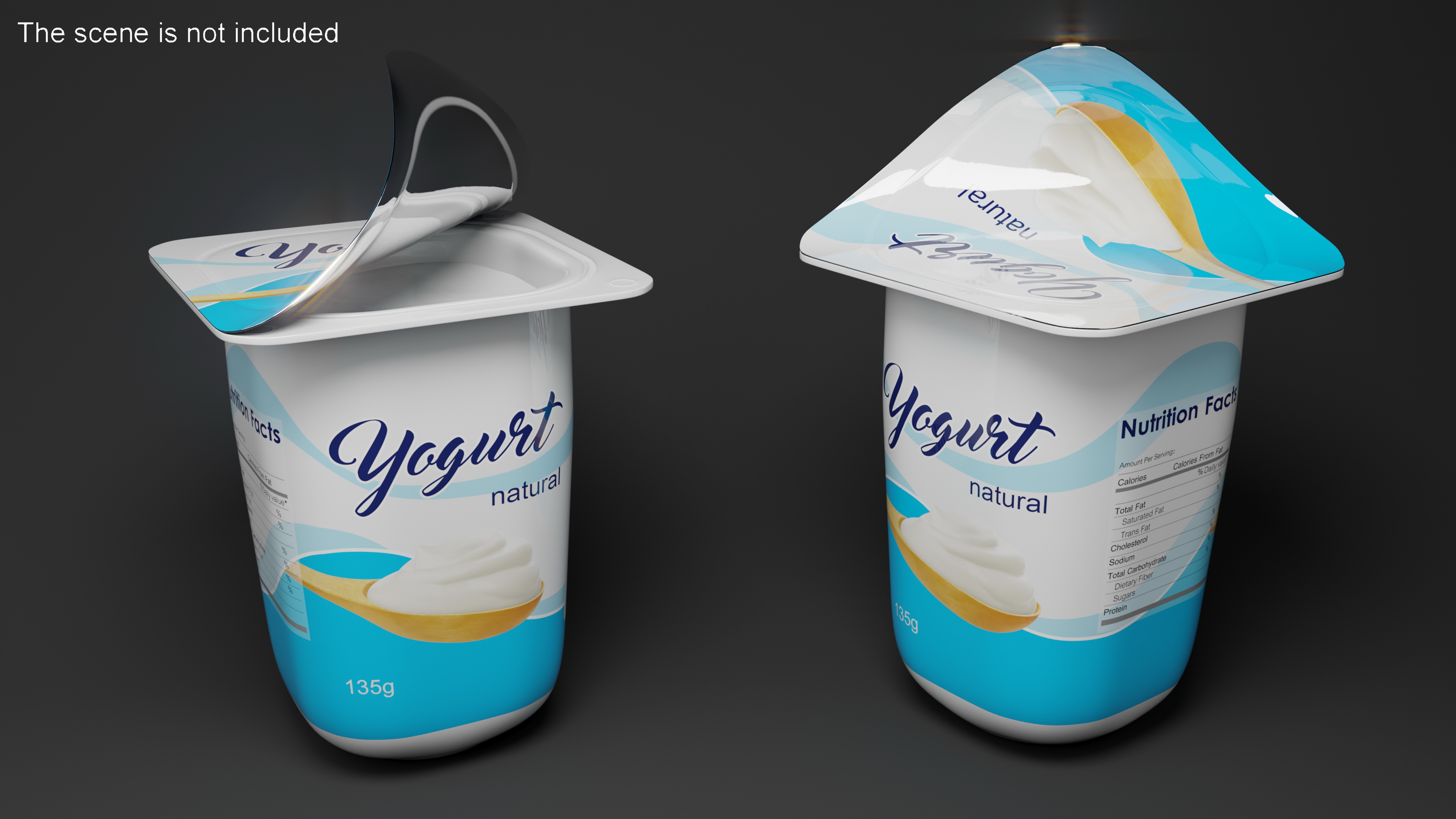 Yogurt Cup Half-open Mockup 3D