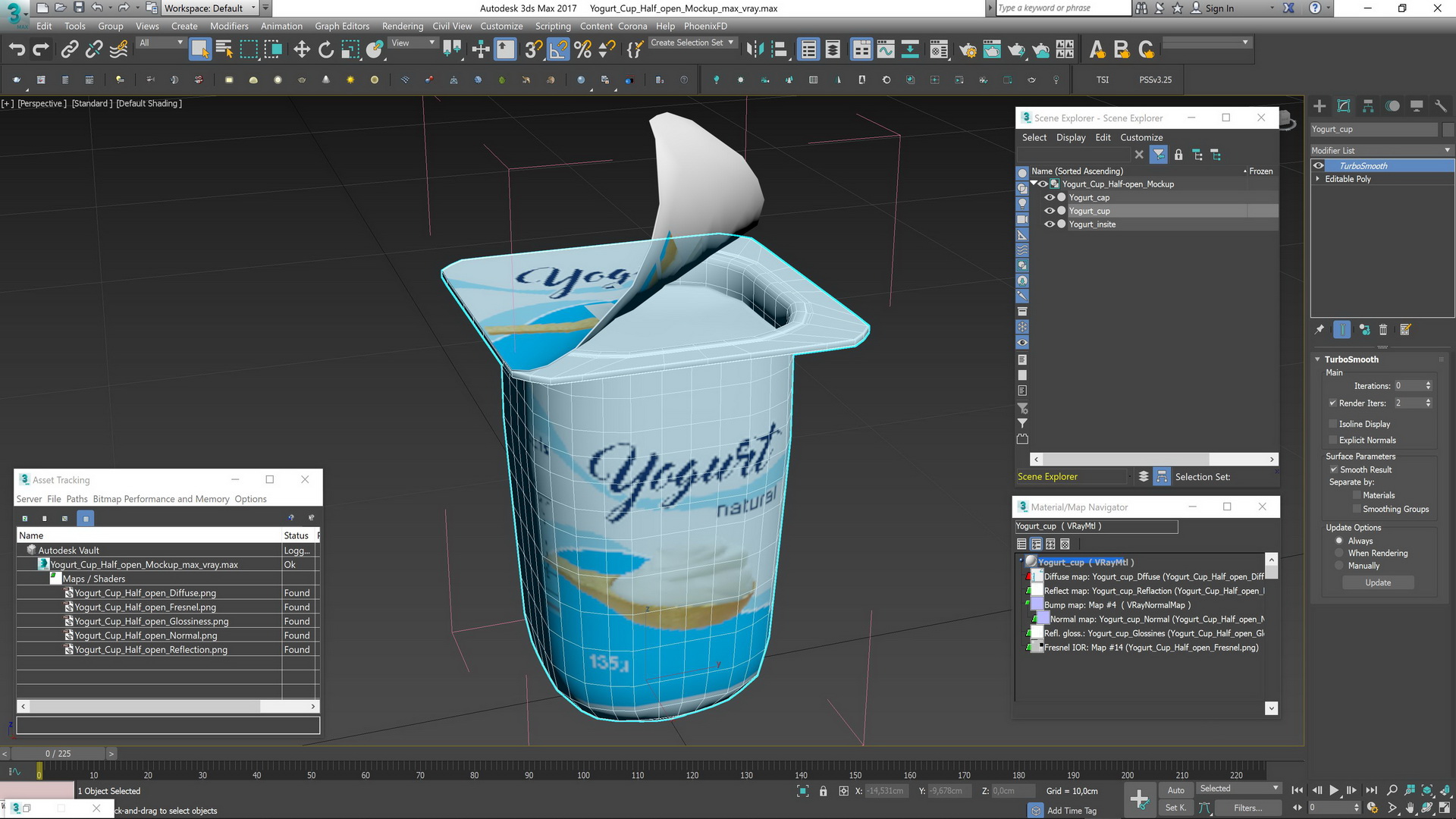 Yogurt Cup Half-open Mockup 3D