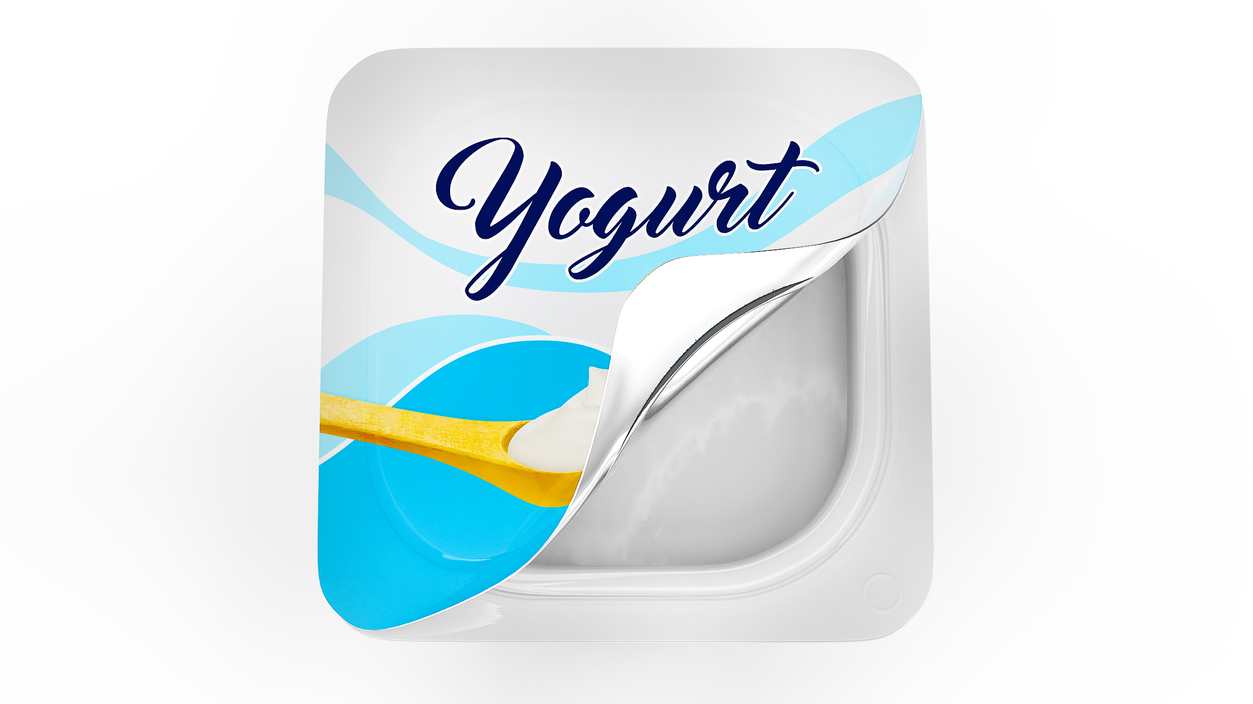 Yogurt Cup Half-open Mockup 3D