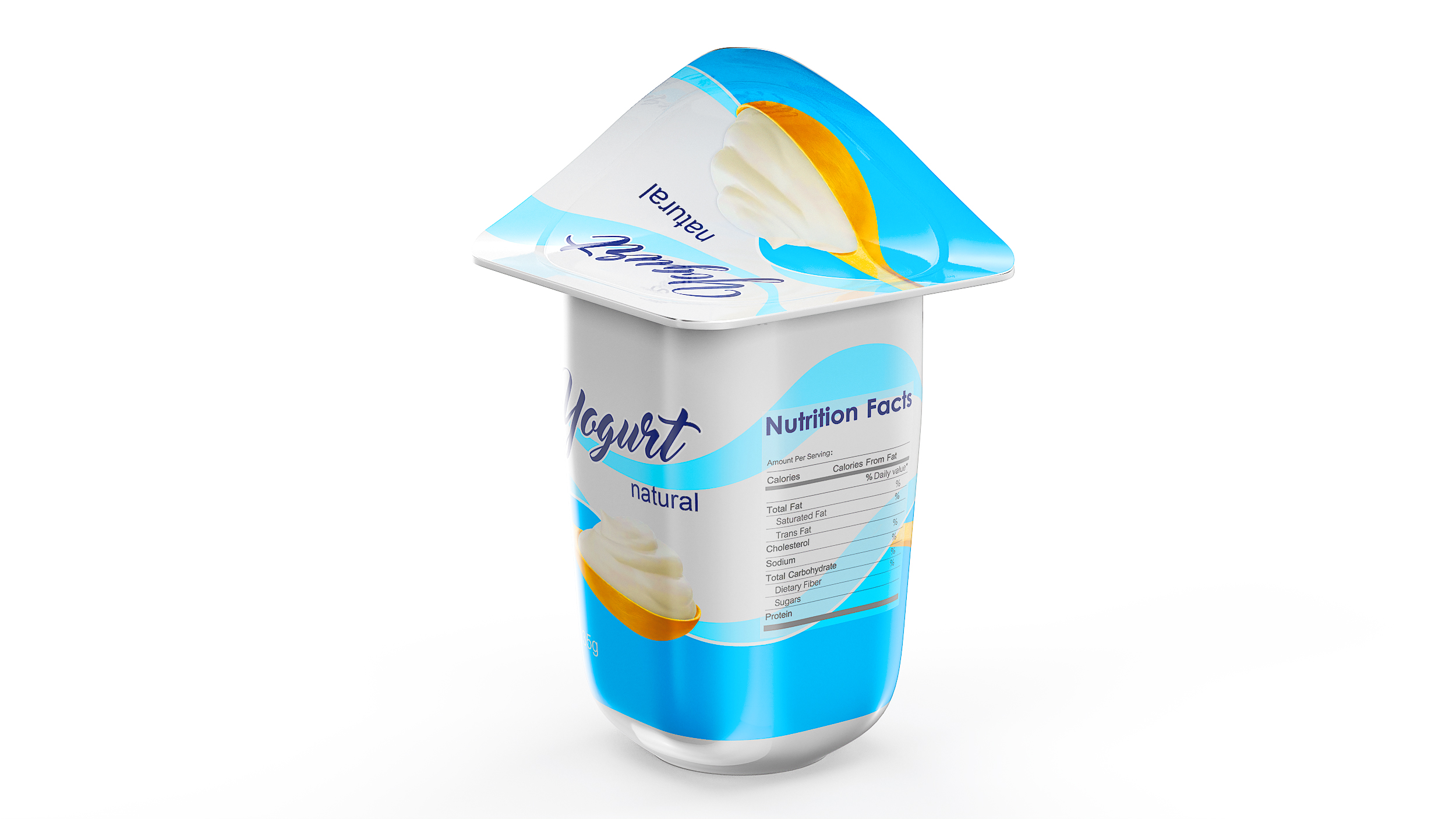 Yogurt Cup Half-open Mockup 3D