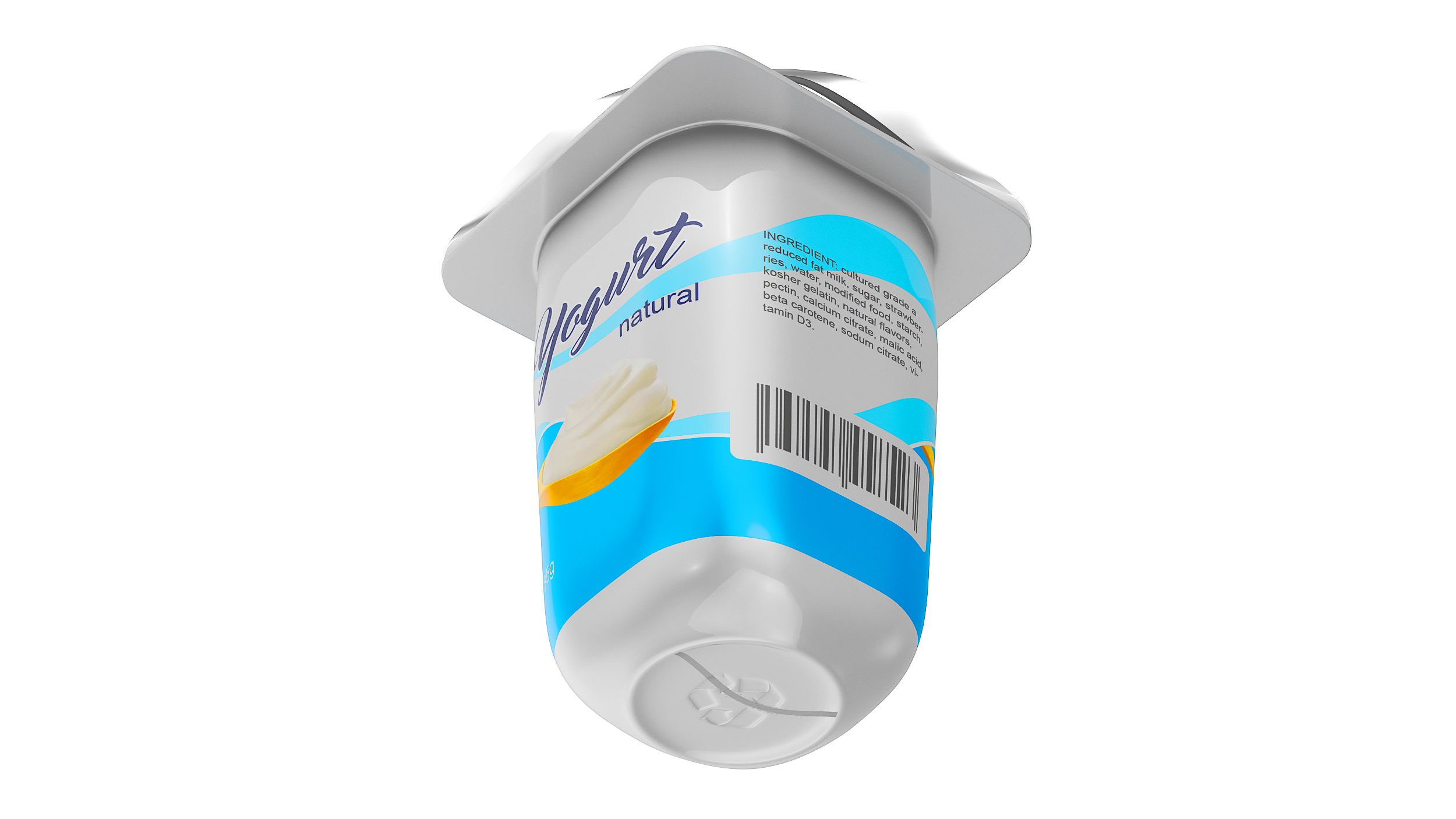 Yogurt Cup Half-open Mockup 3D