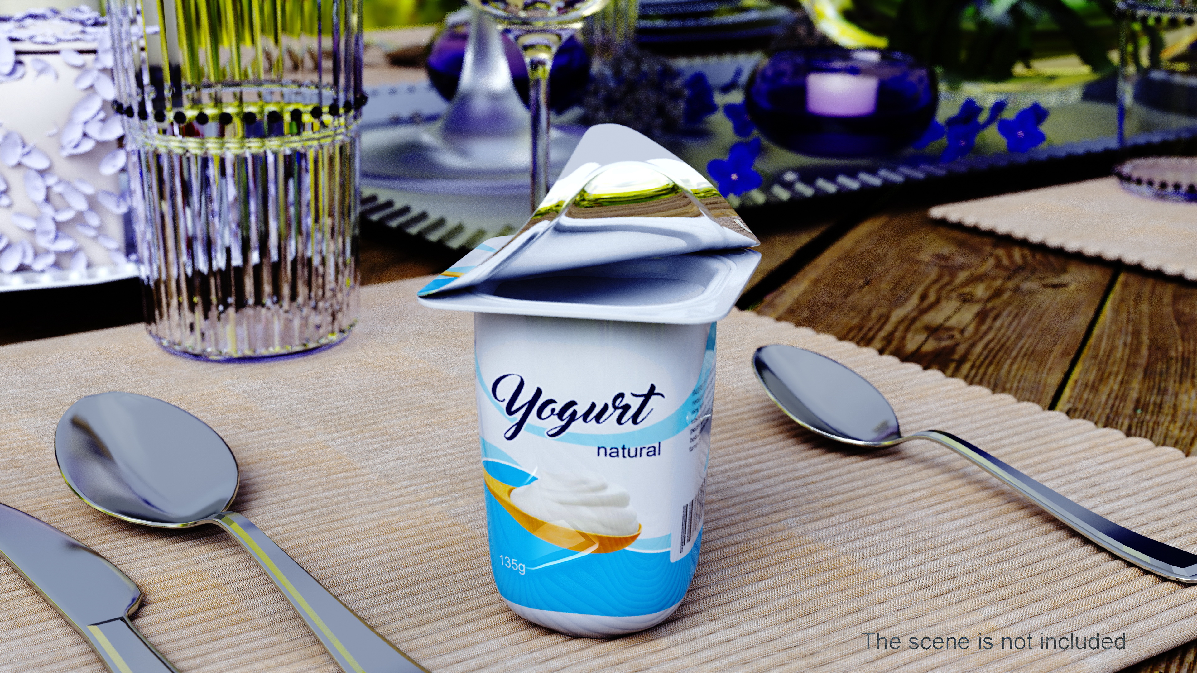 Yogurt Cup Half-open Mockup 3D