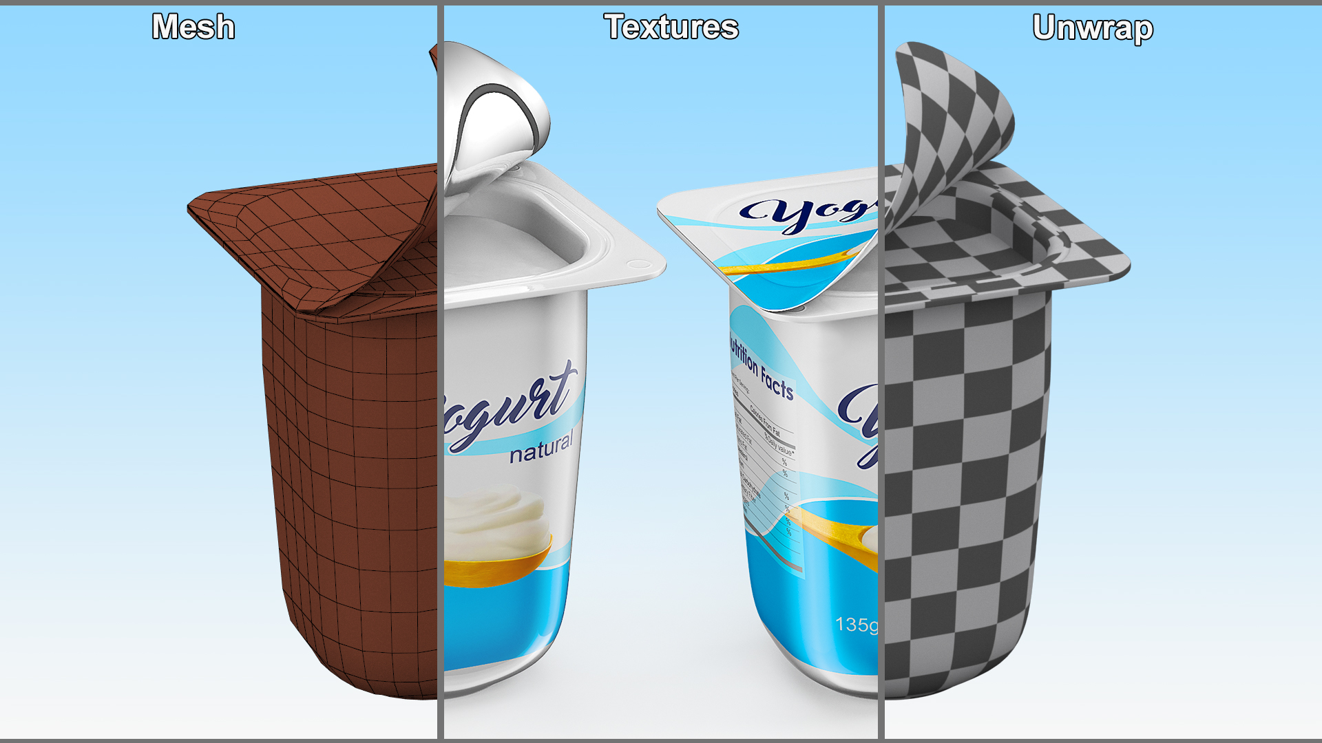Yogurt Cup Half-open Mockup 3D