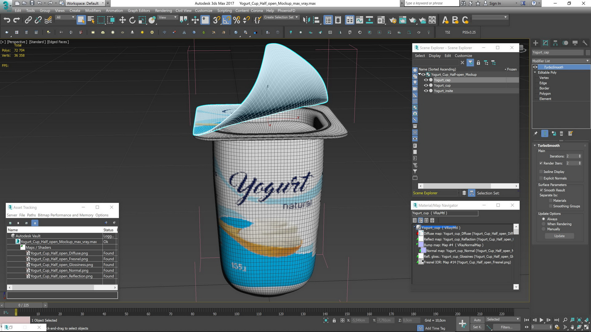 Yogurt Cup Half-open Mockup 3D