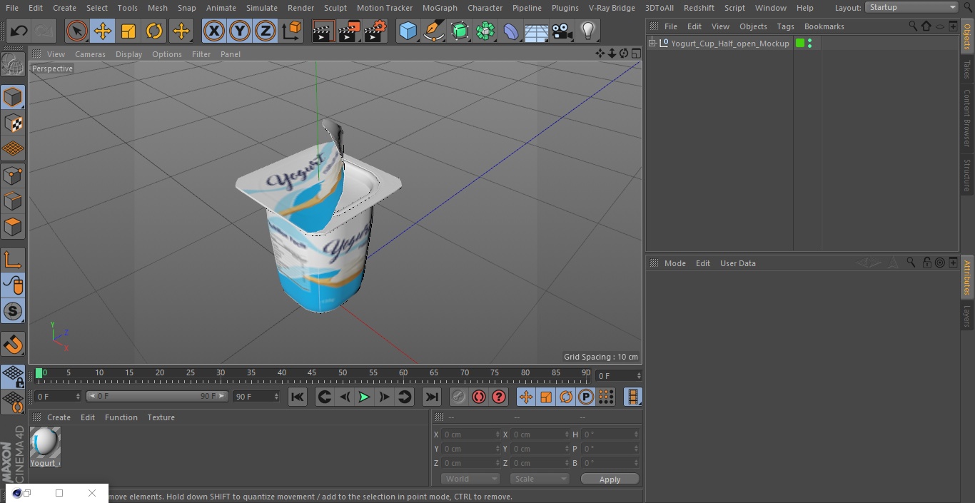 Yogurt Cup Half-open Mockup 3D
