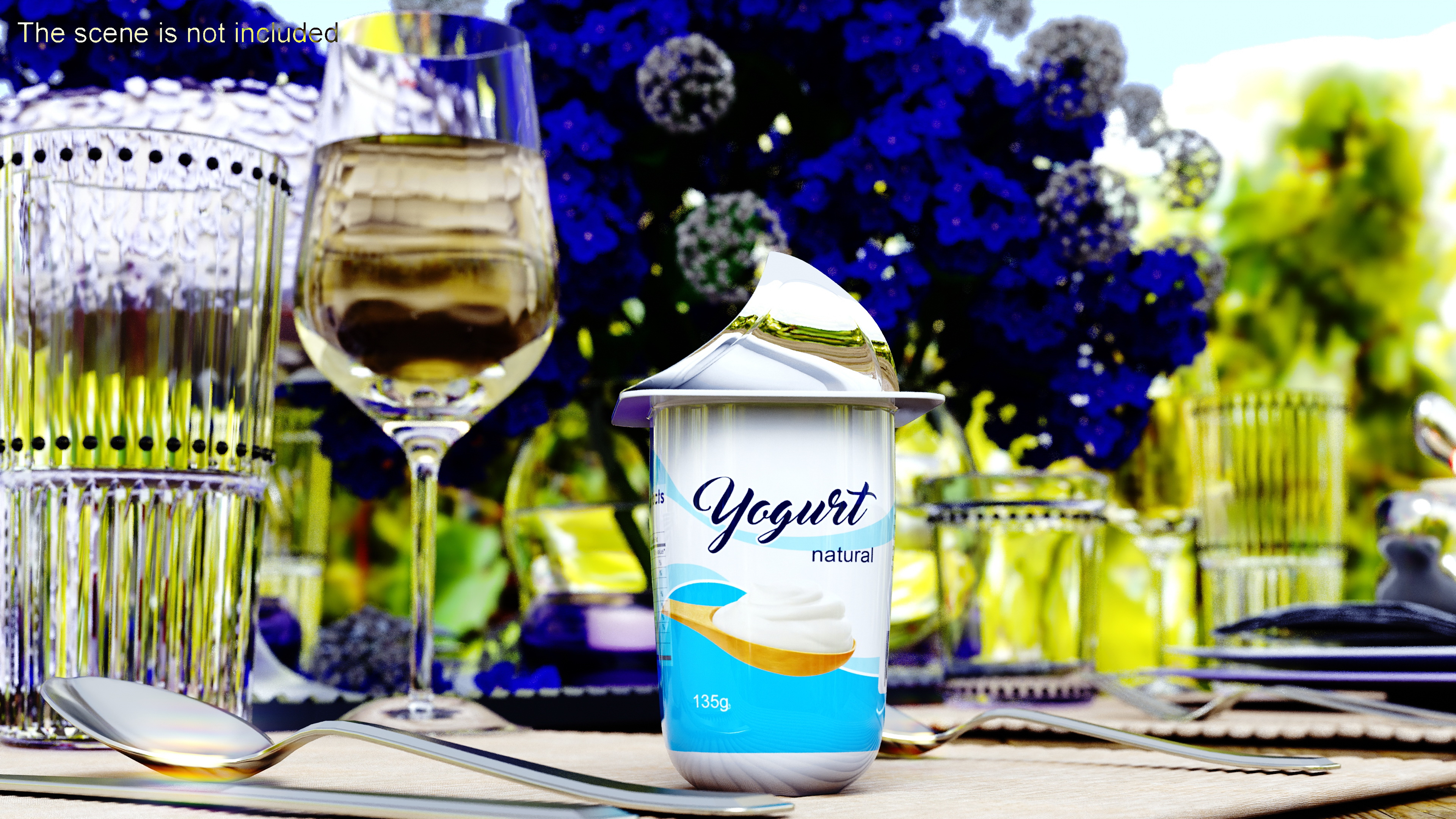Yogurt Cup Half-open Mockup 3D