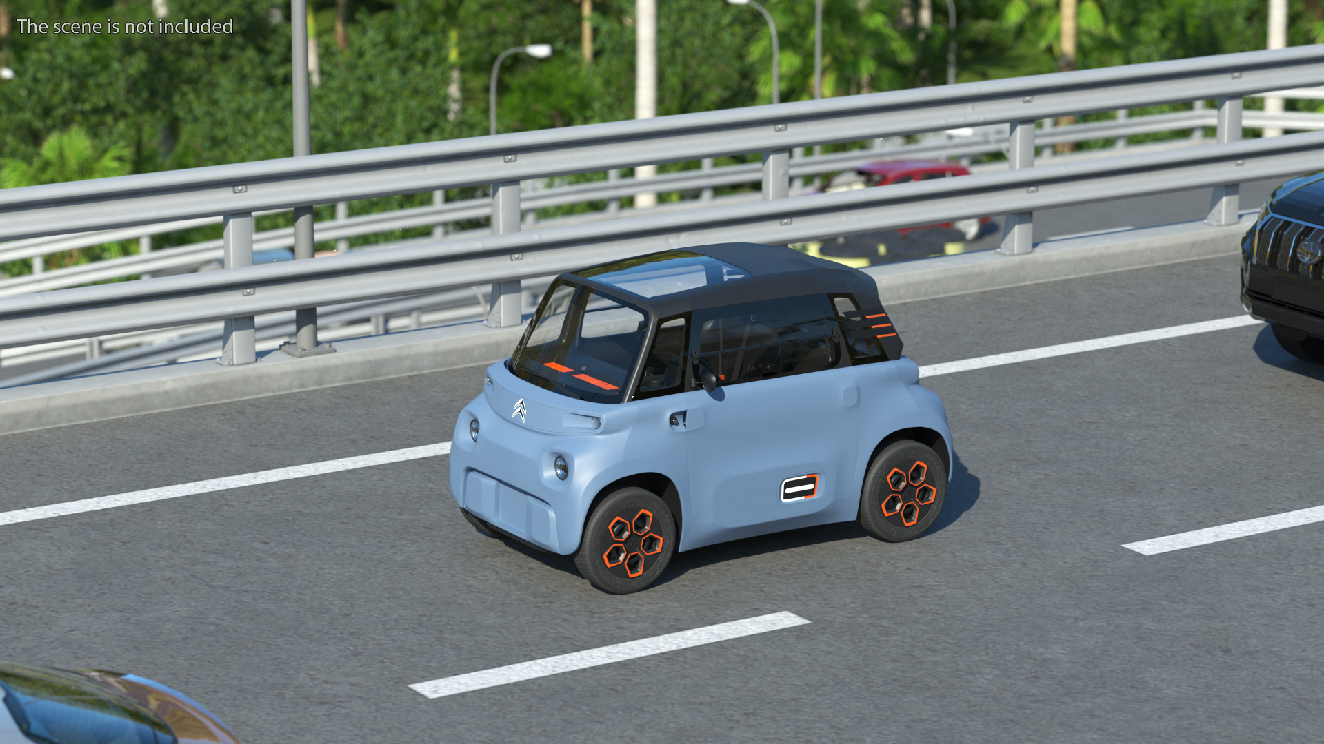 3D Electric Car Citroen Ami Rigged