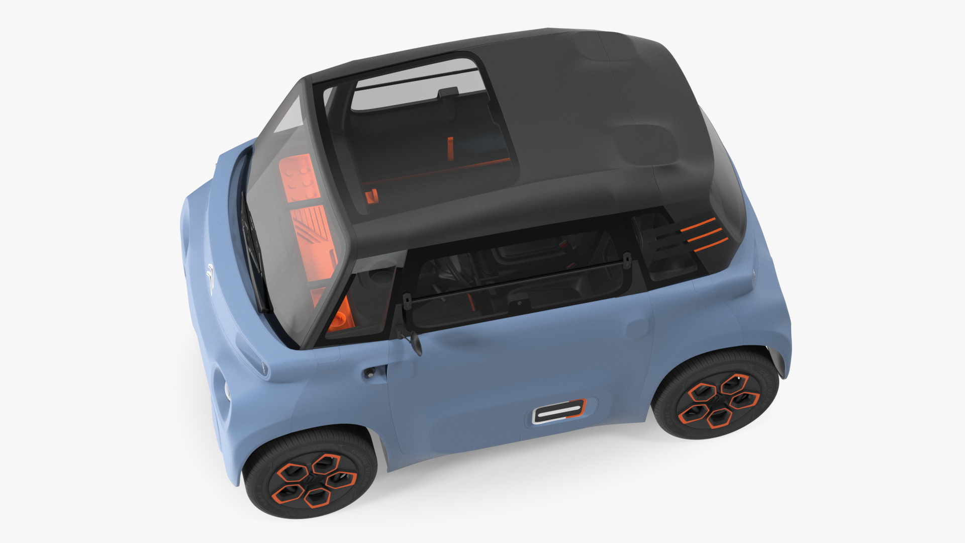 3D Electric Car Citroen Ami Rigged