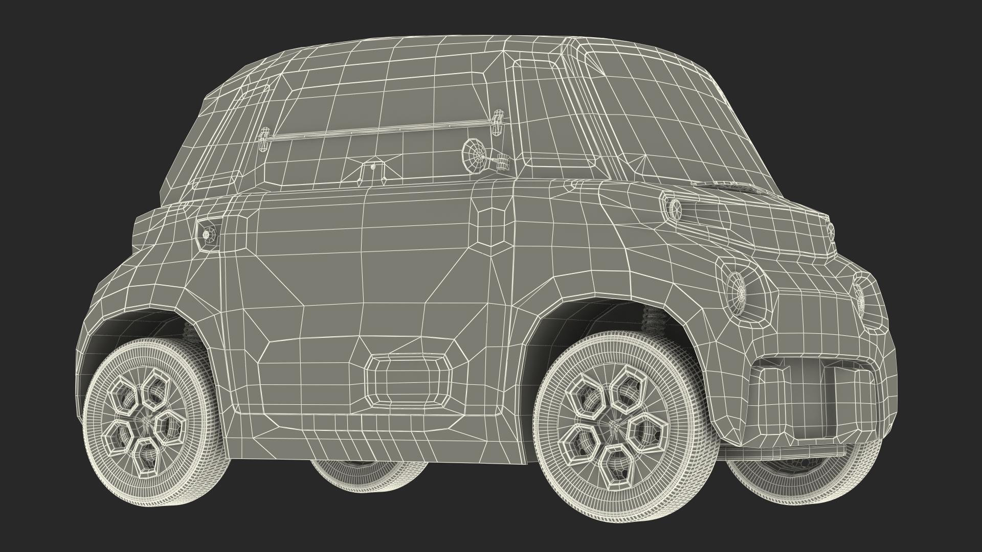 3D Electric Car Citroen Ami Rigged