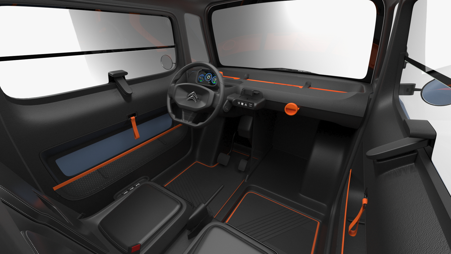 3D Electric Car Citroen Ami Rigged