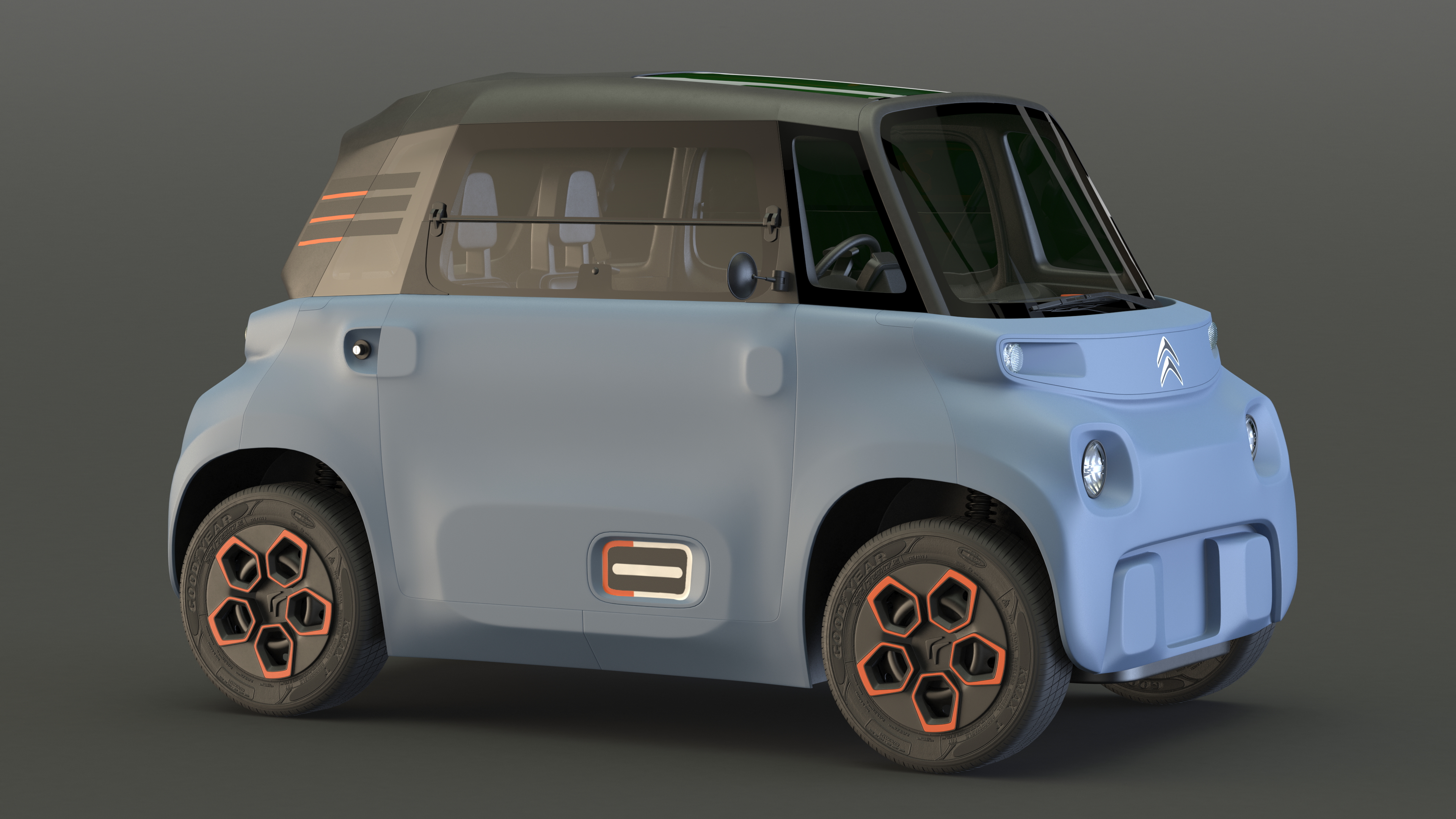 3D Electric Car Citroen Ami Rigged