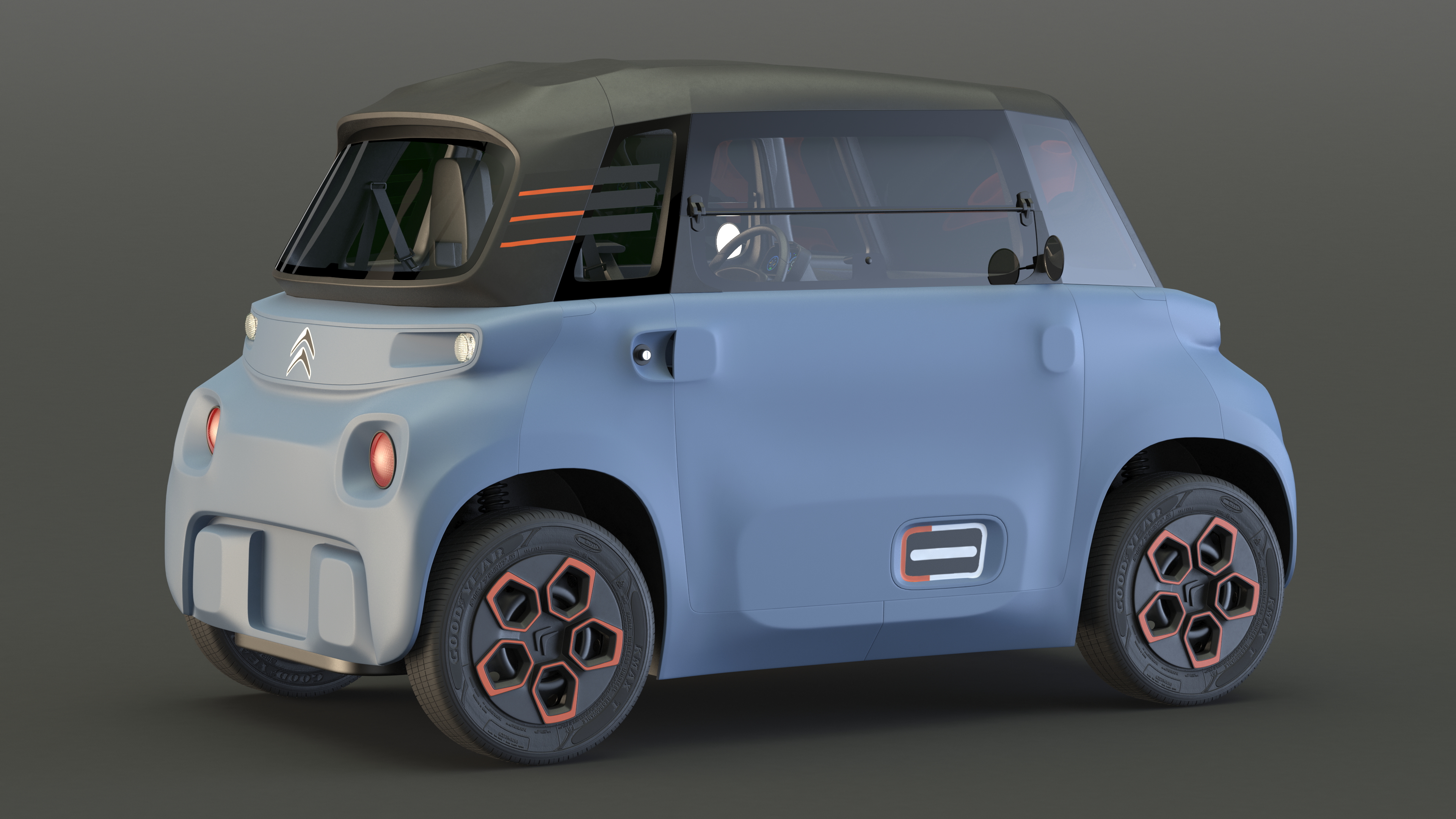 3D Electric Car Citroen Ami Rigged