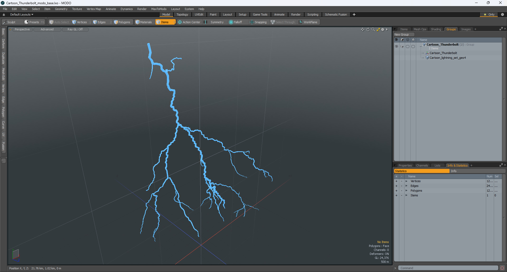 Cartoon Thunderbolt 3D model