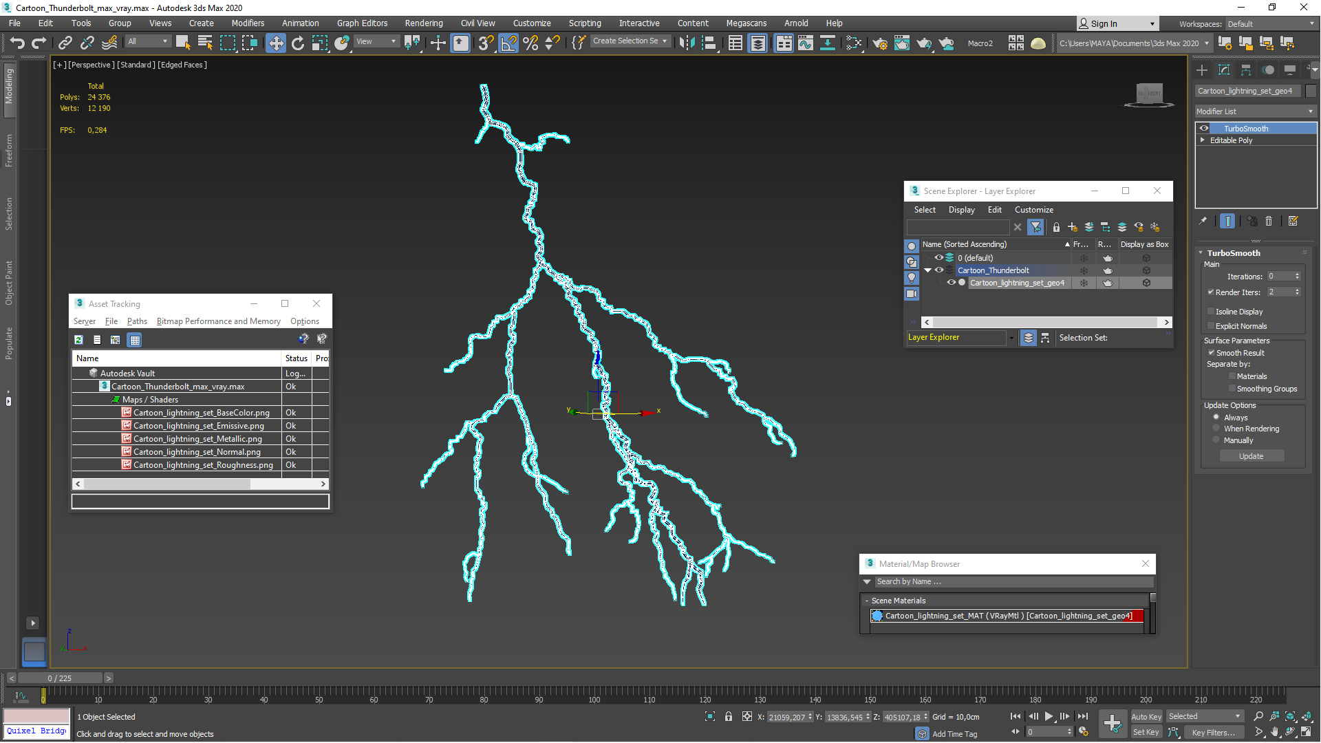 Cartoon Thunderbolt 3D model