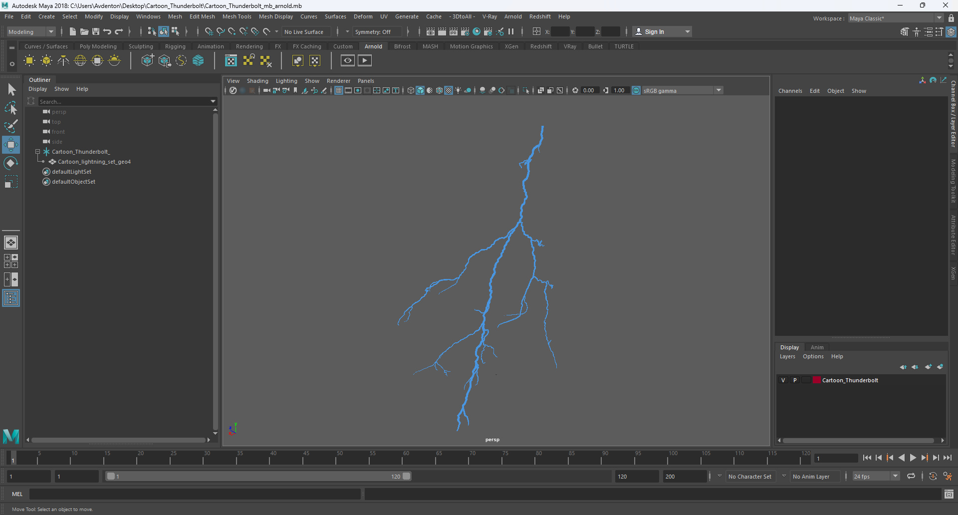 Cartoon Thunderbolt 3D model