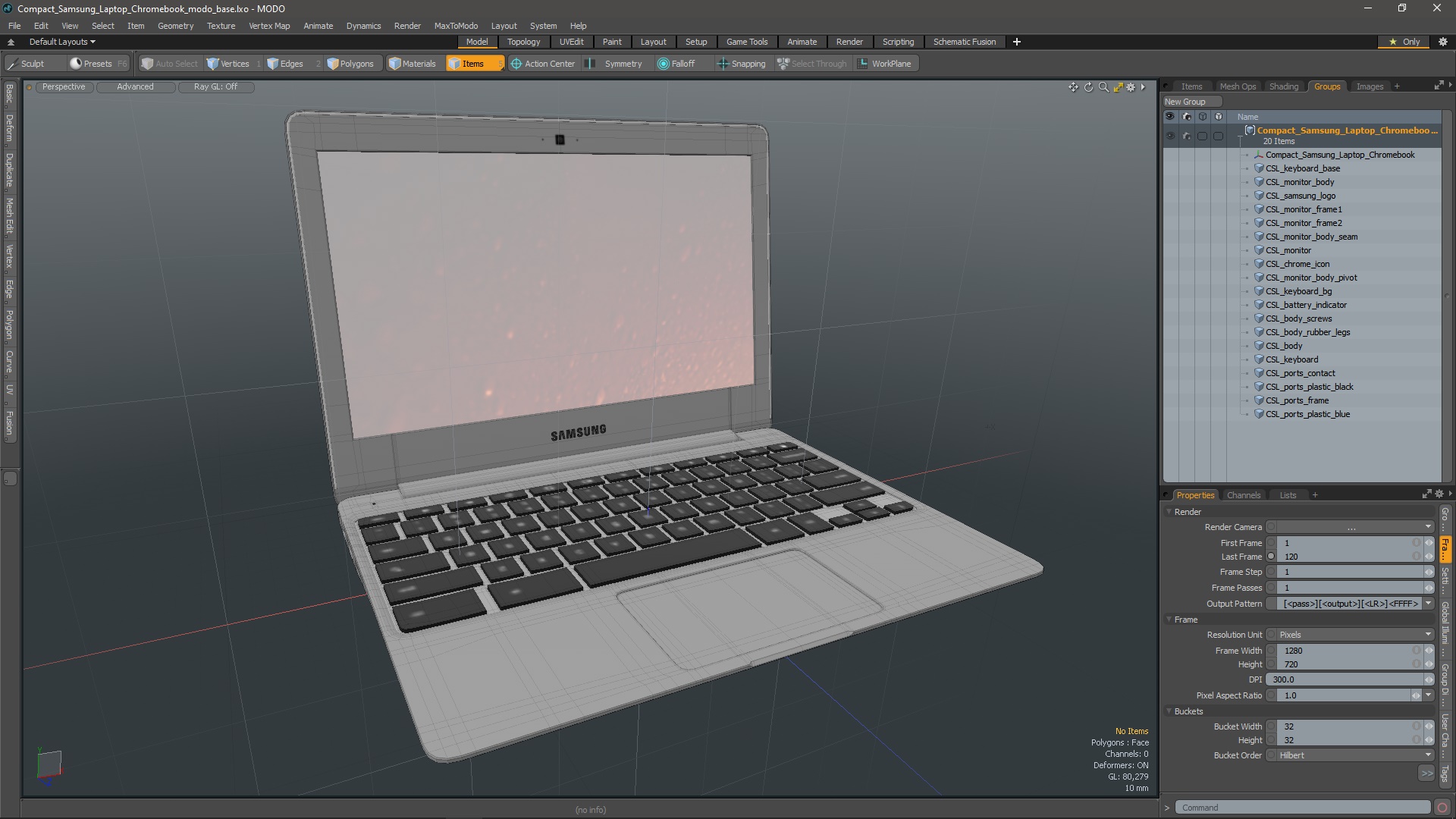 3D Compact Samsung Laptop Chromebook model
