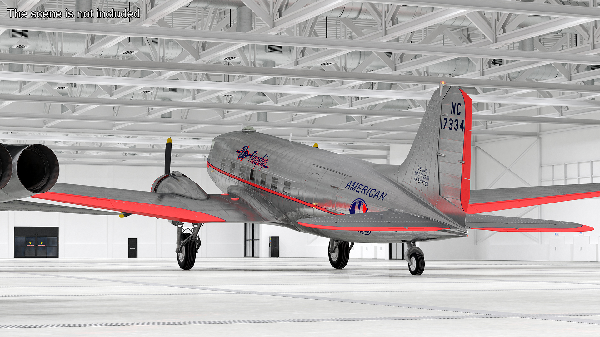 Vintage Propeller Aircraft Douglas DC-3 3D model