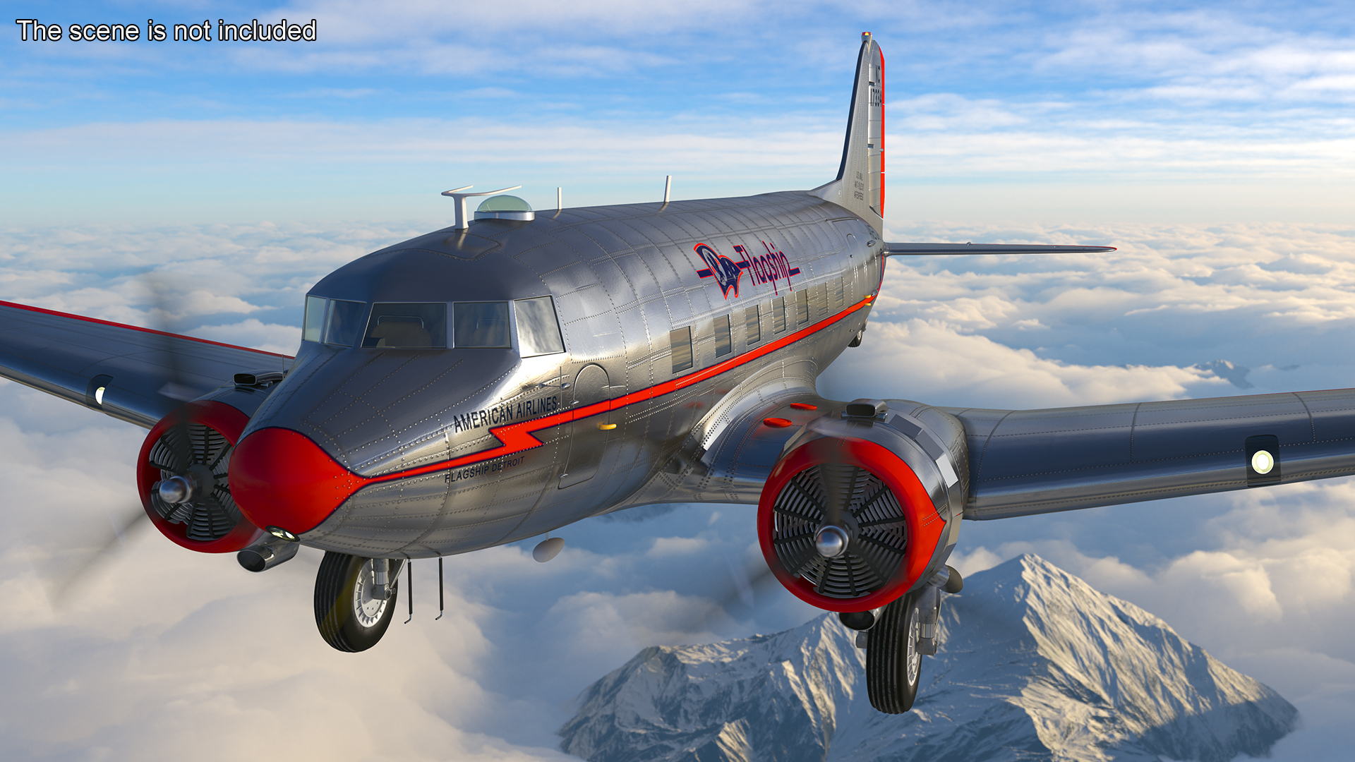 Vintage Propeller Aircraft Douglas DC-3 3D model