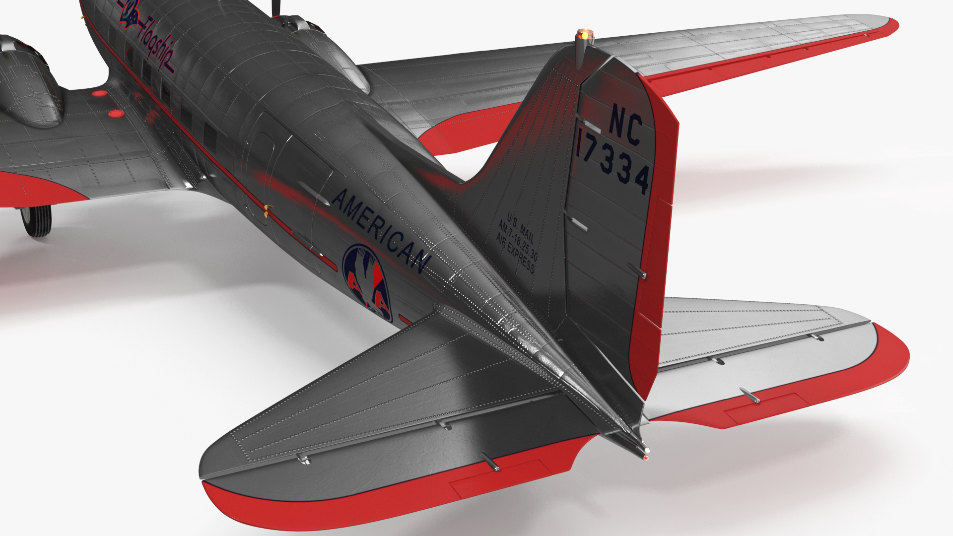 Vintage Propeller Aircraft Douglas DC-3 3D model