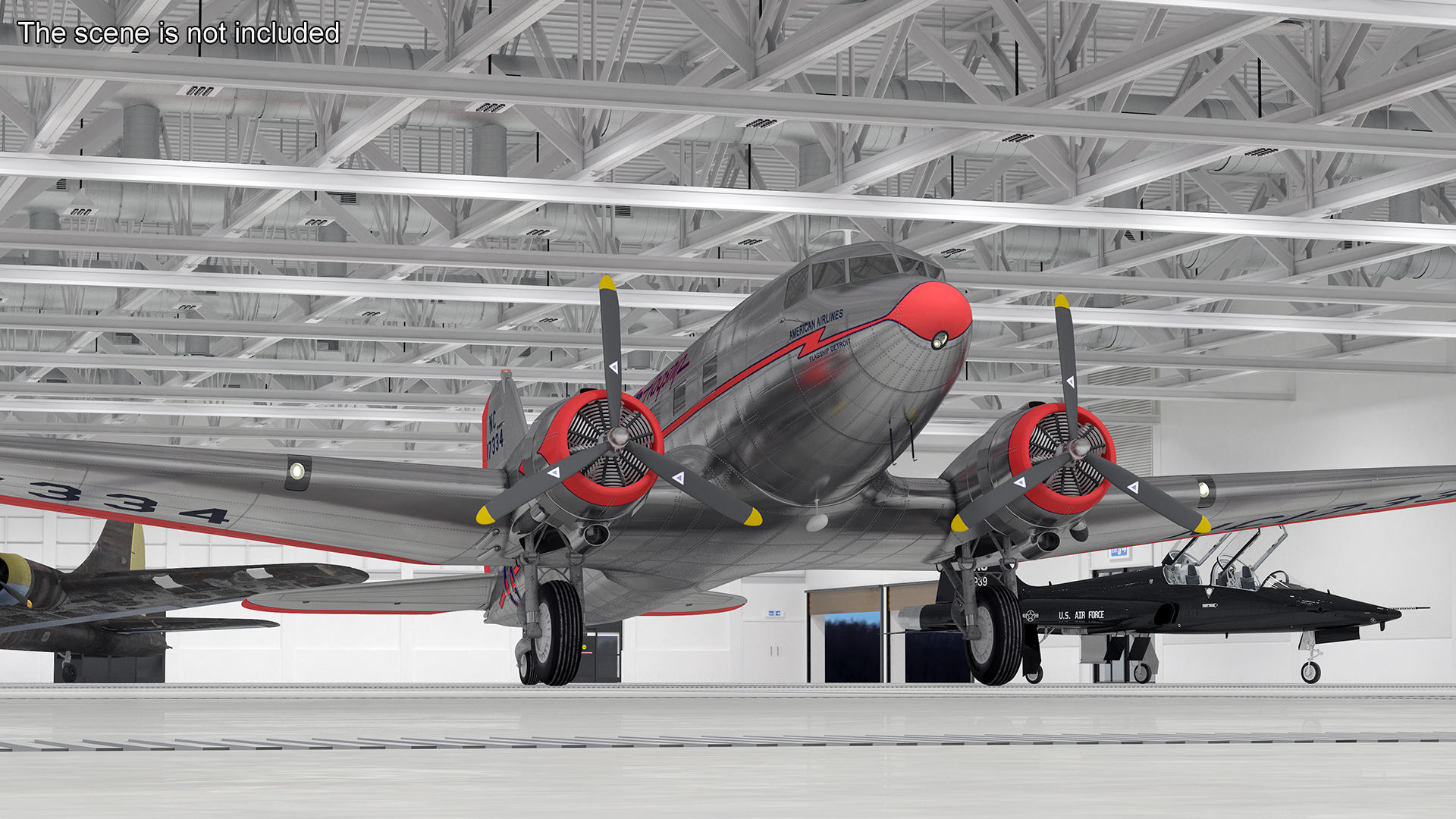 Vintage Propeller Aircraft Douglas DC-3 3D model