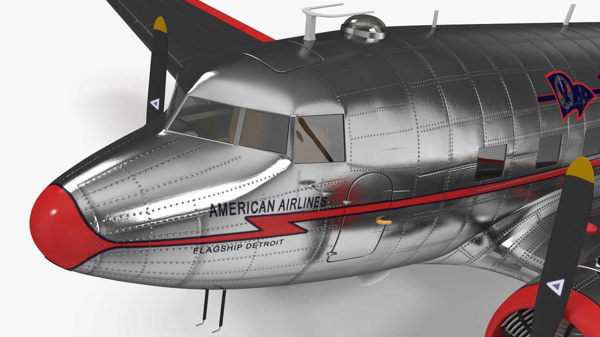 Vintage Propeller Aircraft Douglas DC-3 3D model